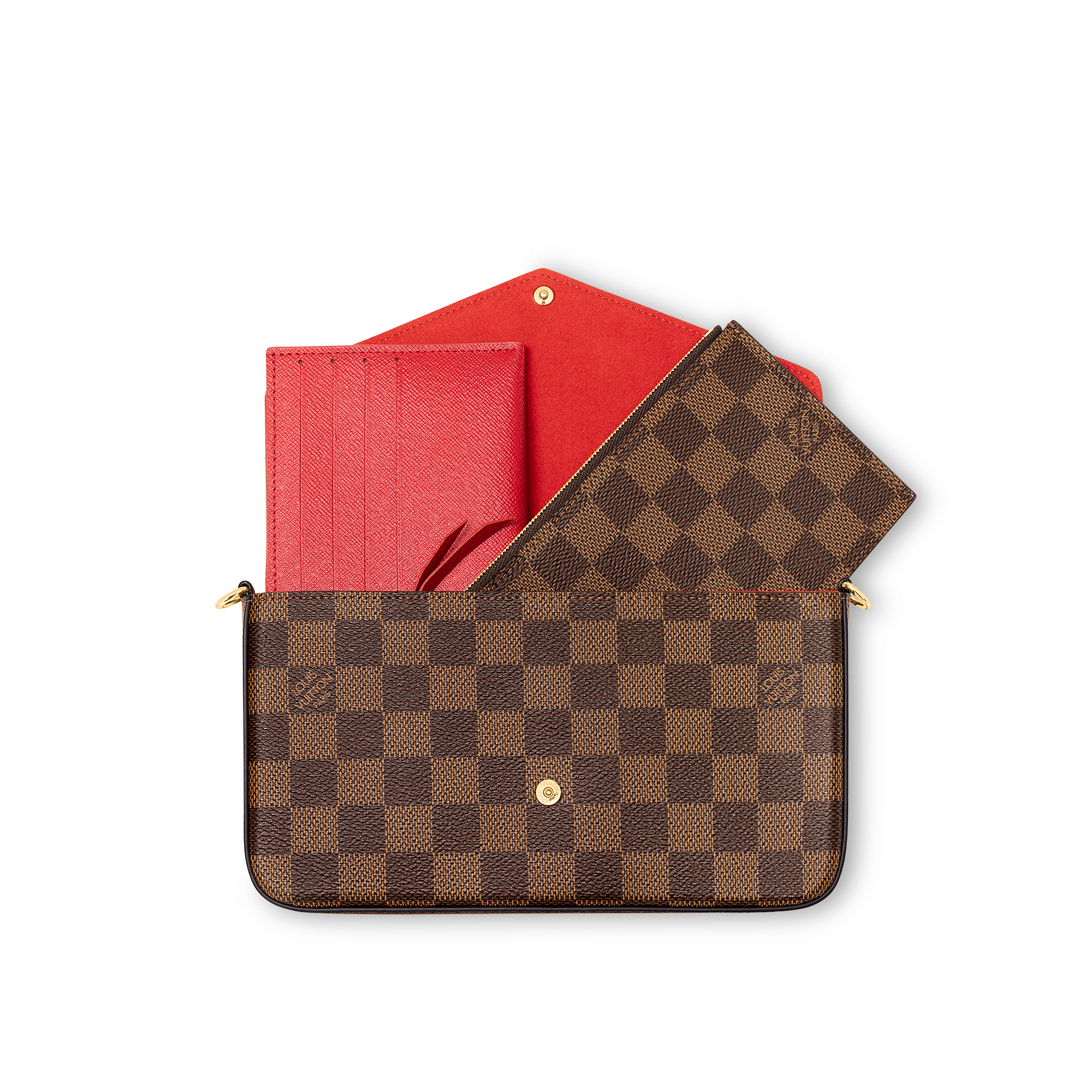 Damier Ebene Small Leather Goods Wallets on Chain and Nano Bags Pochette Félicie | Louis Vuitton ® (Product zoom)