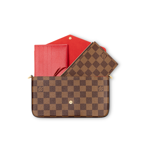 Damier Ebene Small Leather Goods Wallets on Chain and Nano Bags Pochette Félicie | Louis Vuitton ® (Product zoom)