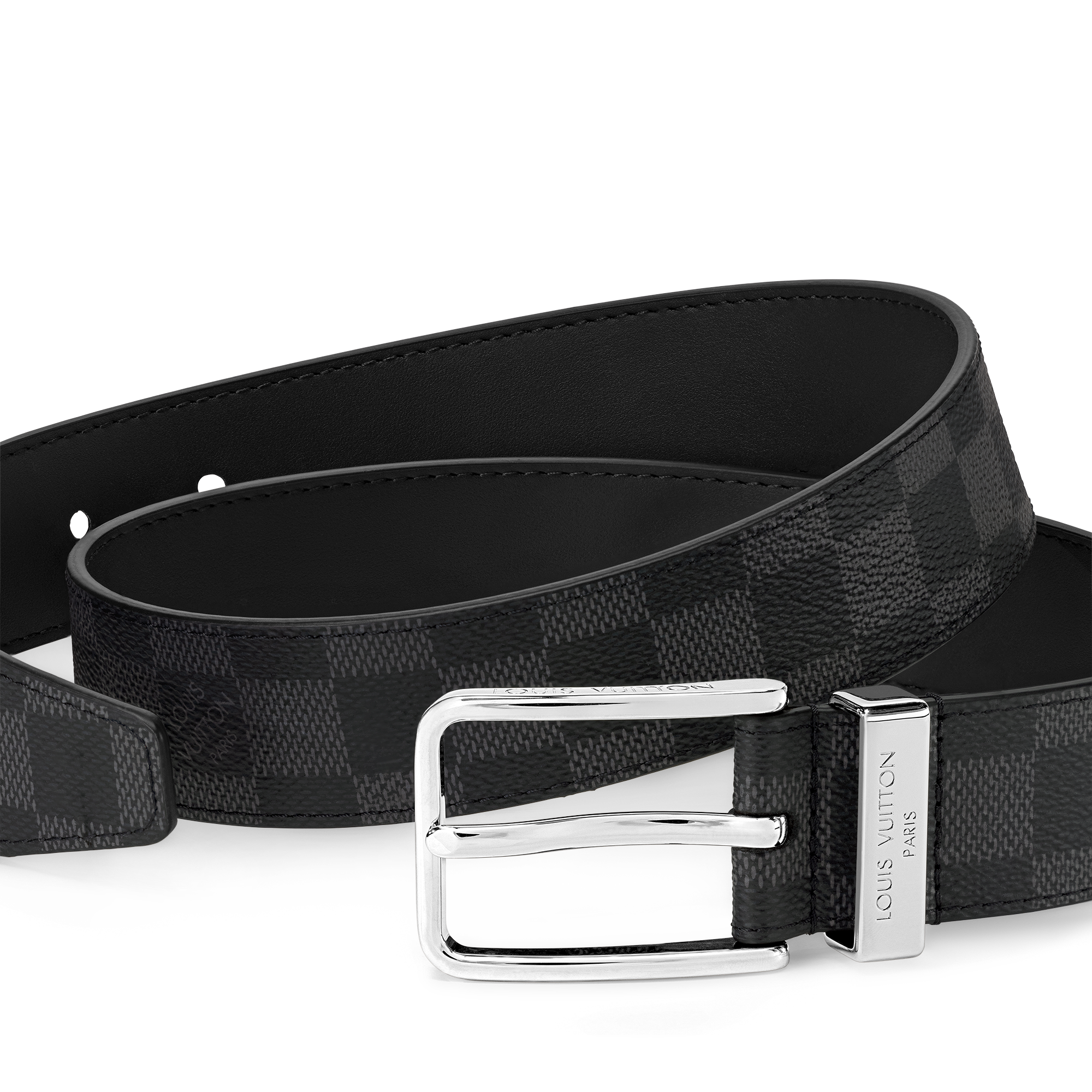 Damier Graphite Canvas Accessories Belts Pont Neuf 35mm Belt | Louis Vuitton ® (Product zoom)