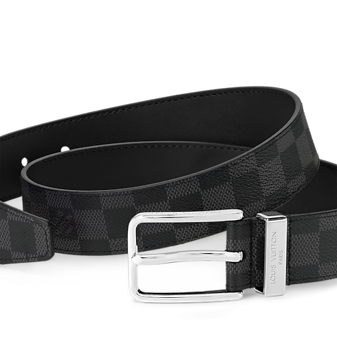 Damier Graphite Canvas Accessories Belts Pont Neuf 35mm Belt | Louis Vuitton ® (Product zoom)
