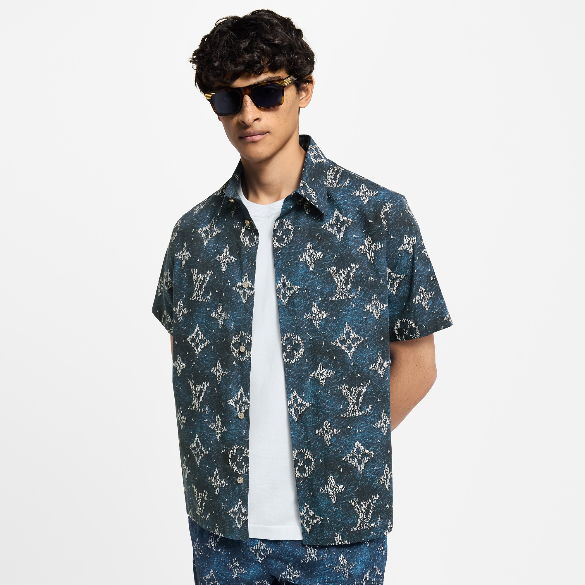 Printed Monogram Short-Sleeved Shirt