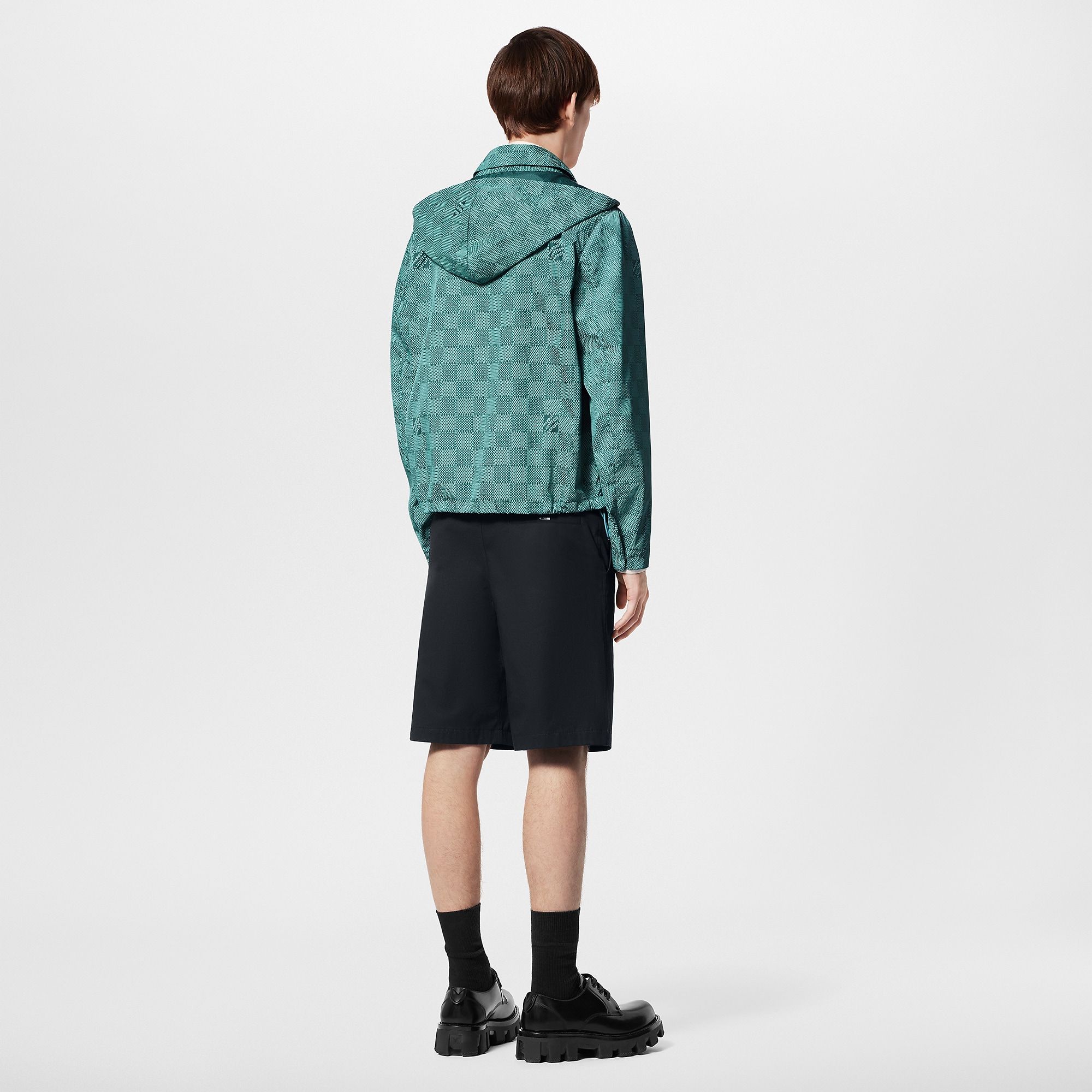 Printed Nylon Hooded Windbreaker