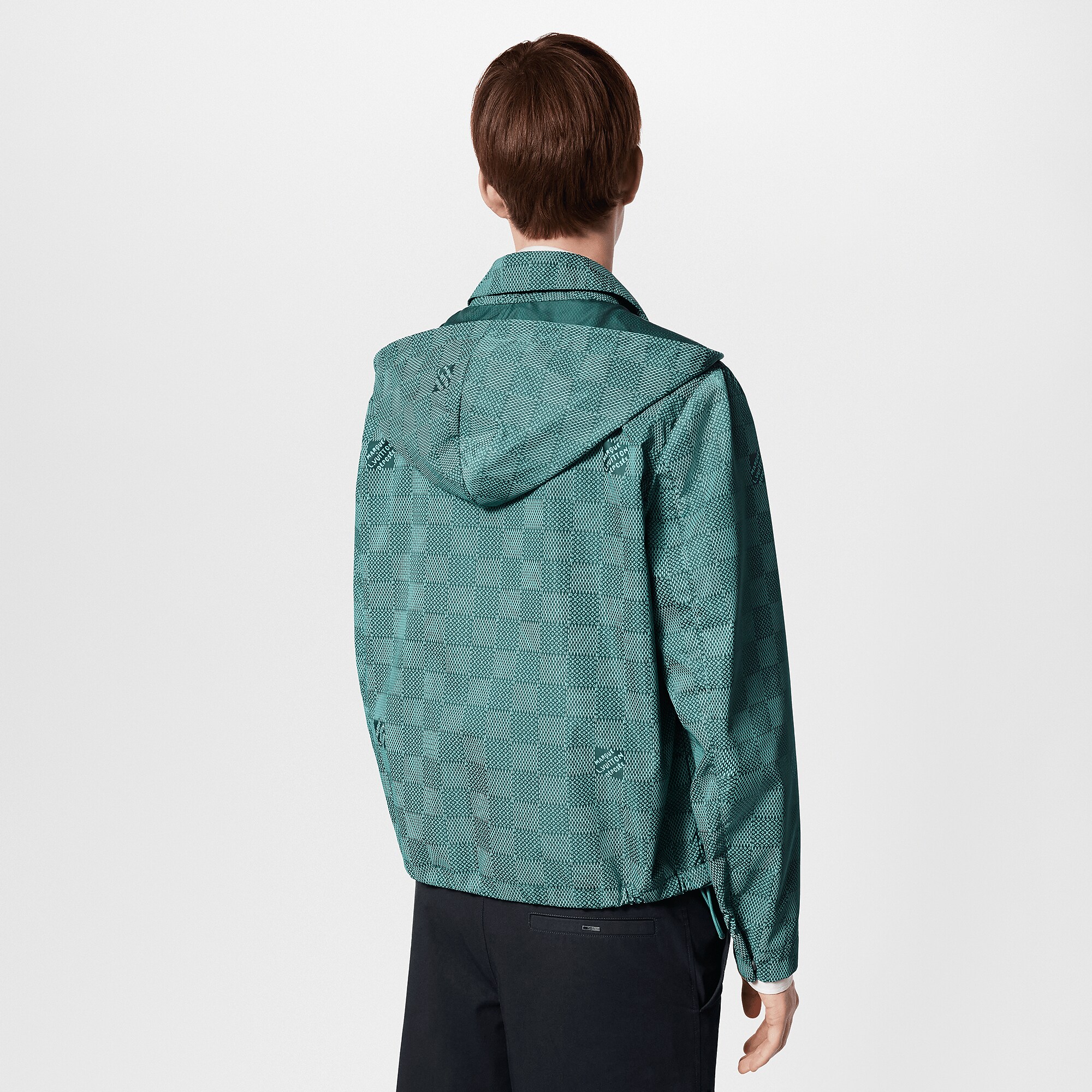 Printed Nylon Hooded Windbreaker
