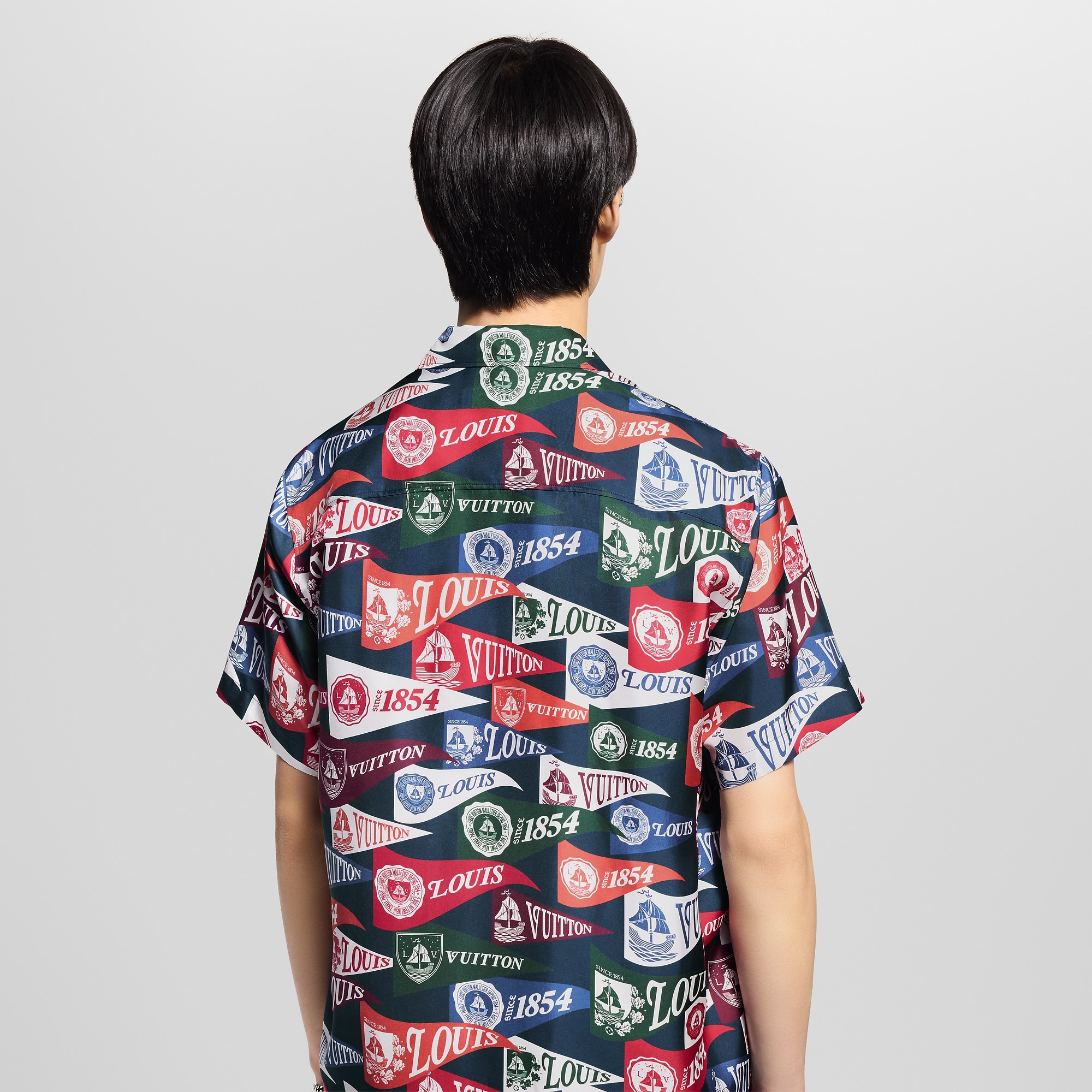 Printed Short-Sleeved Silk-Blend Shirt