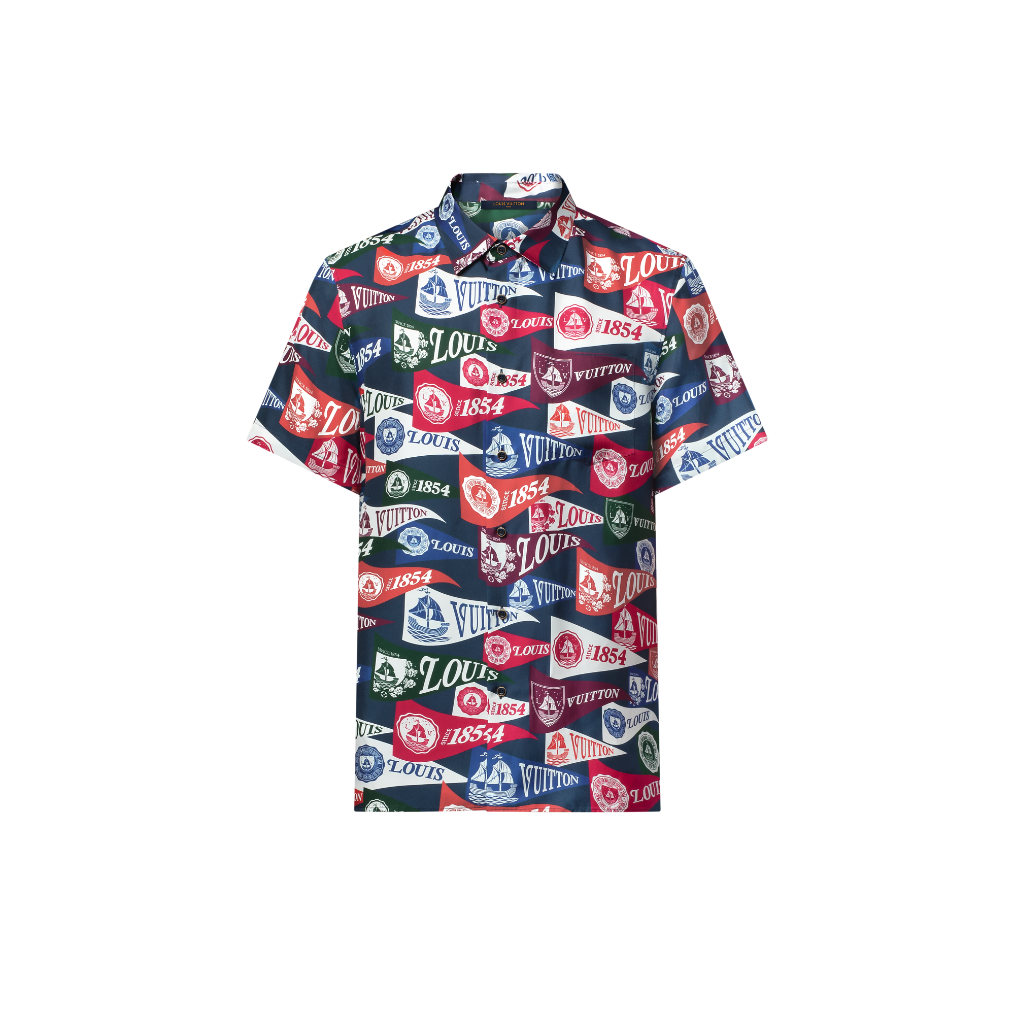 Printed Short-Sleeved Silk-Blend Shirt