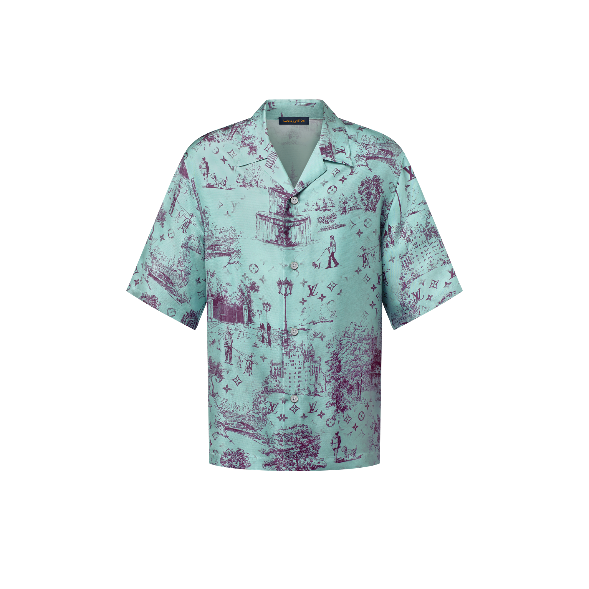  Ready-to-Wear Shirts Printed Short-Sleeved Silk Shirt | Louis Vuitton ® (Product zoom)