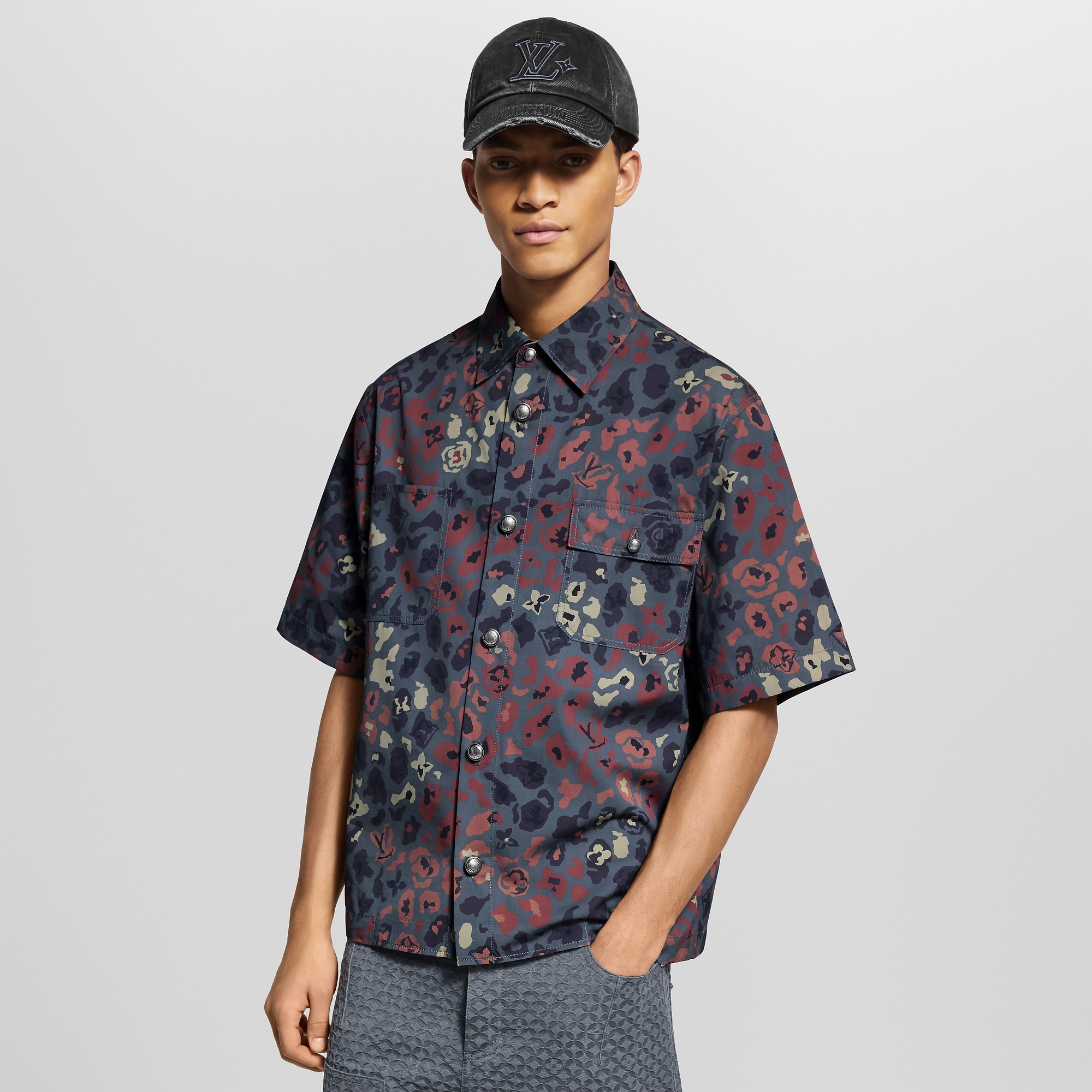 Printed Short-Sleeved Workwear Shirt