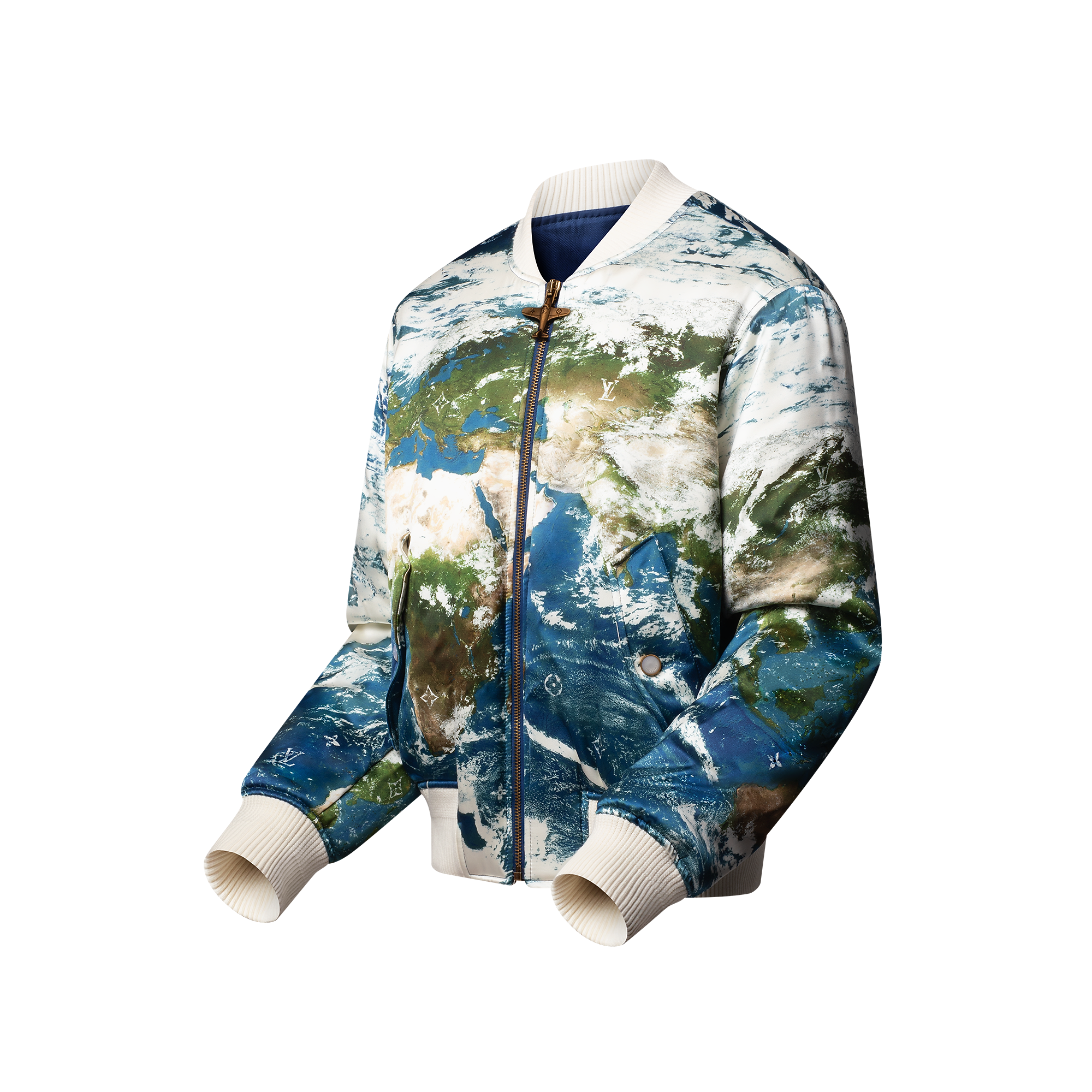 Printed Silk-Blend Bomber