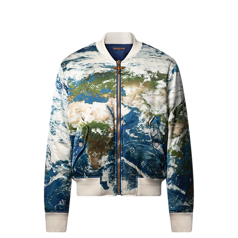 Ready-to-Wear Coats and Outerwear Printed Silk-Blend Bomber | Louis Vuitton ® (Product zoom)