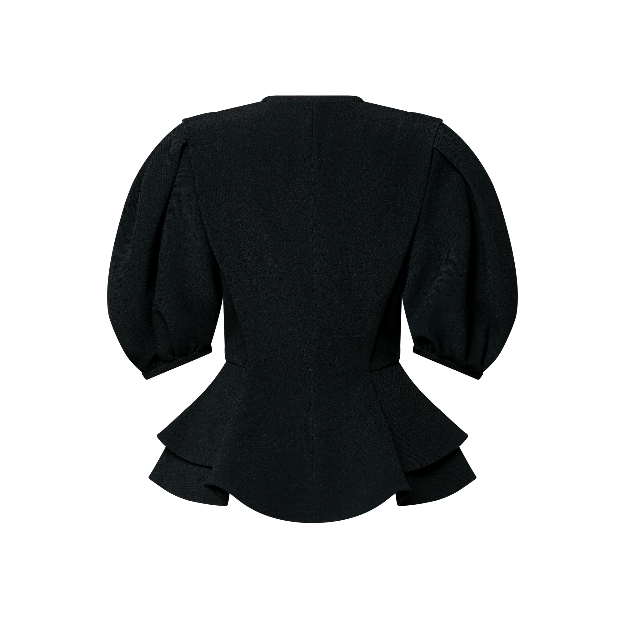 Puff-Sleeve Peplum Jacket