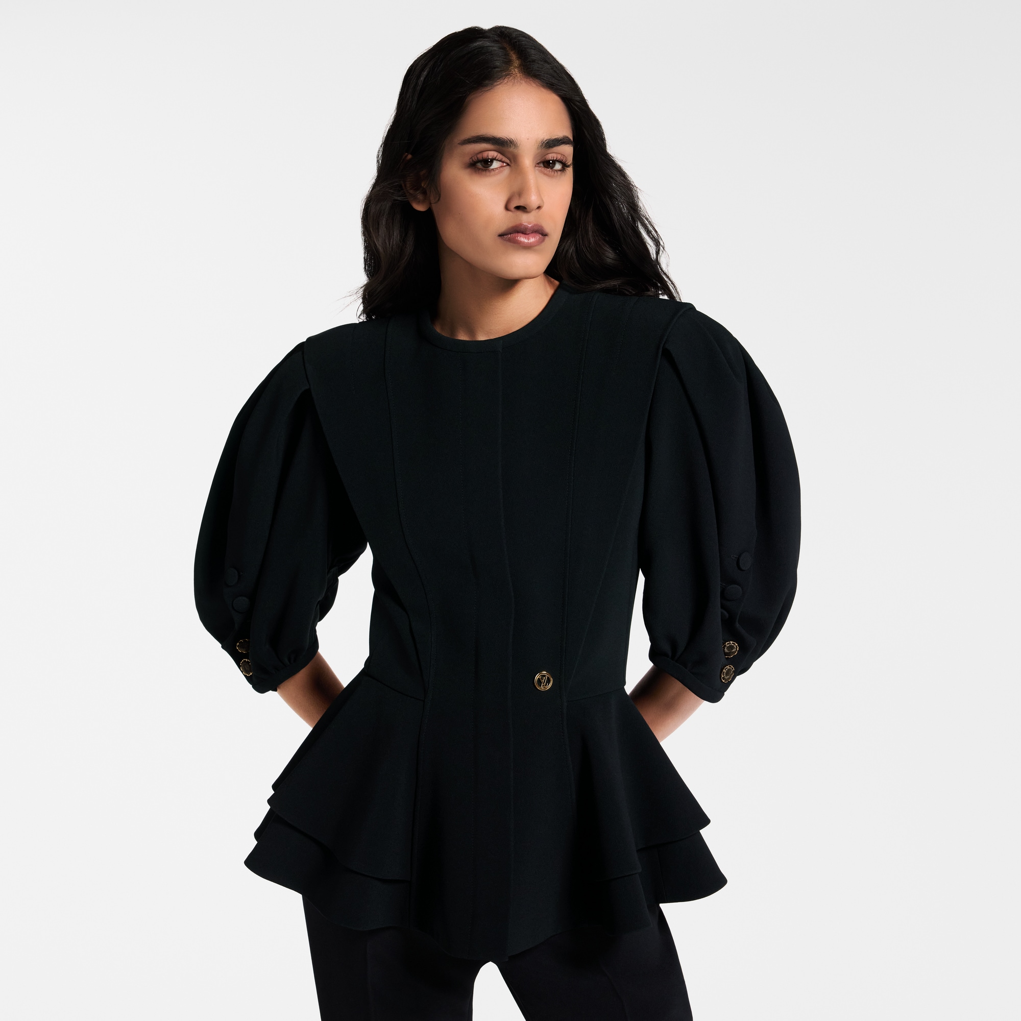  For Women New This Season Puff-Sleeve Peplum Jacket | Louis Vuitton ® (Product zoom)