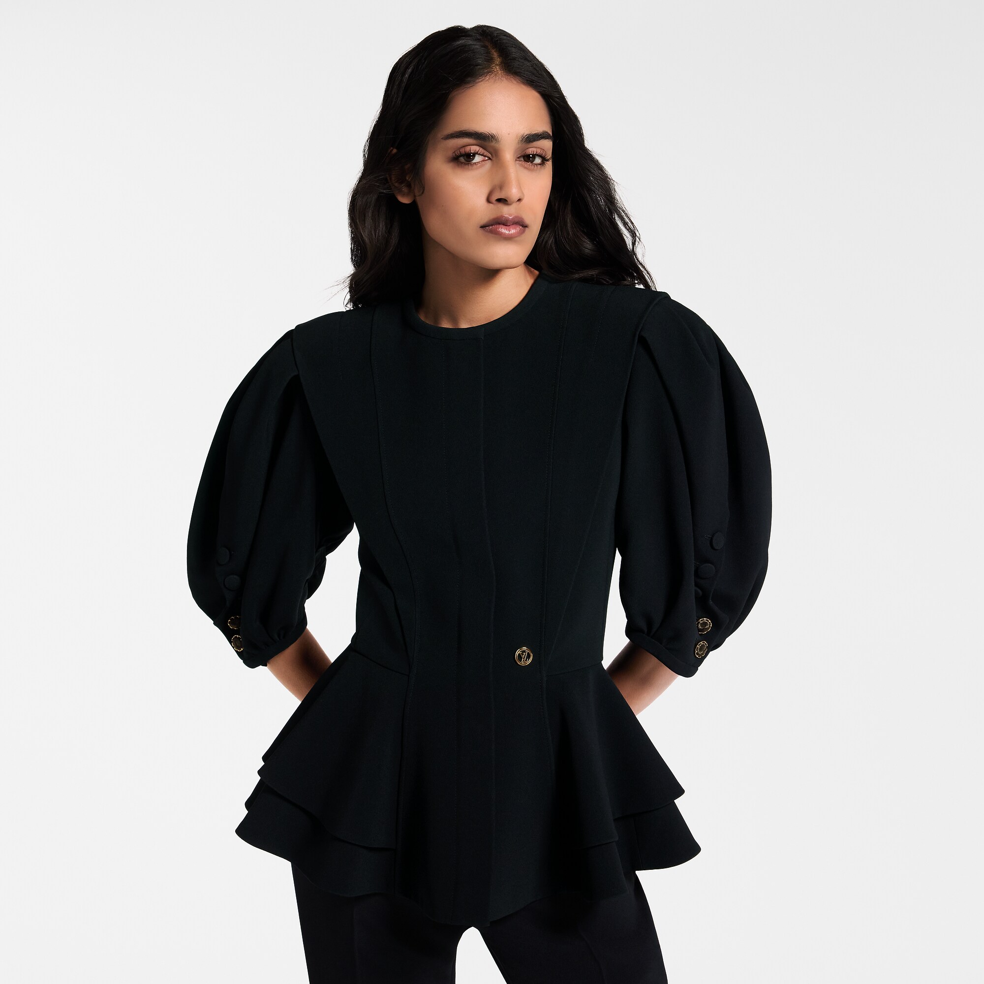 Puff-Sleeve Peplum Jacket