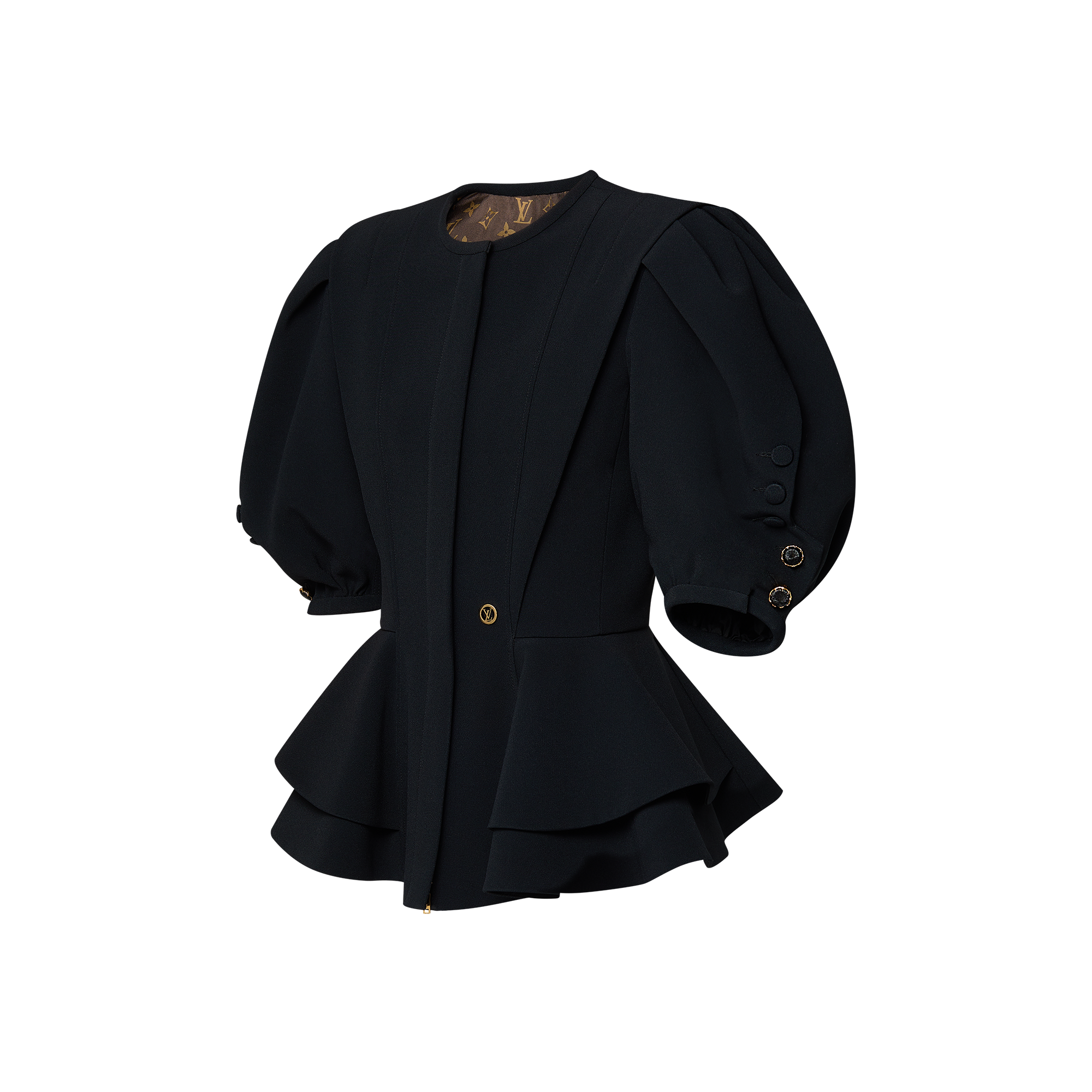  For Women New This Season Puff-Sleeve Peplum Jacket | Louis Vuitton ® (Product zoom)