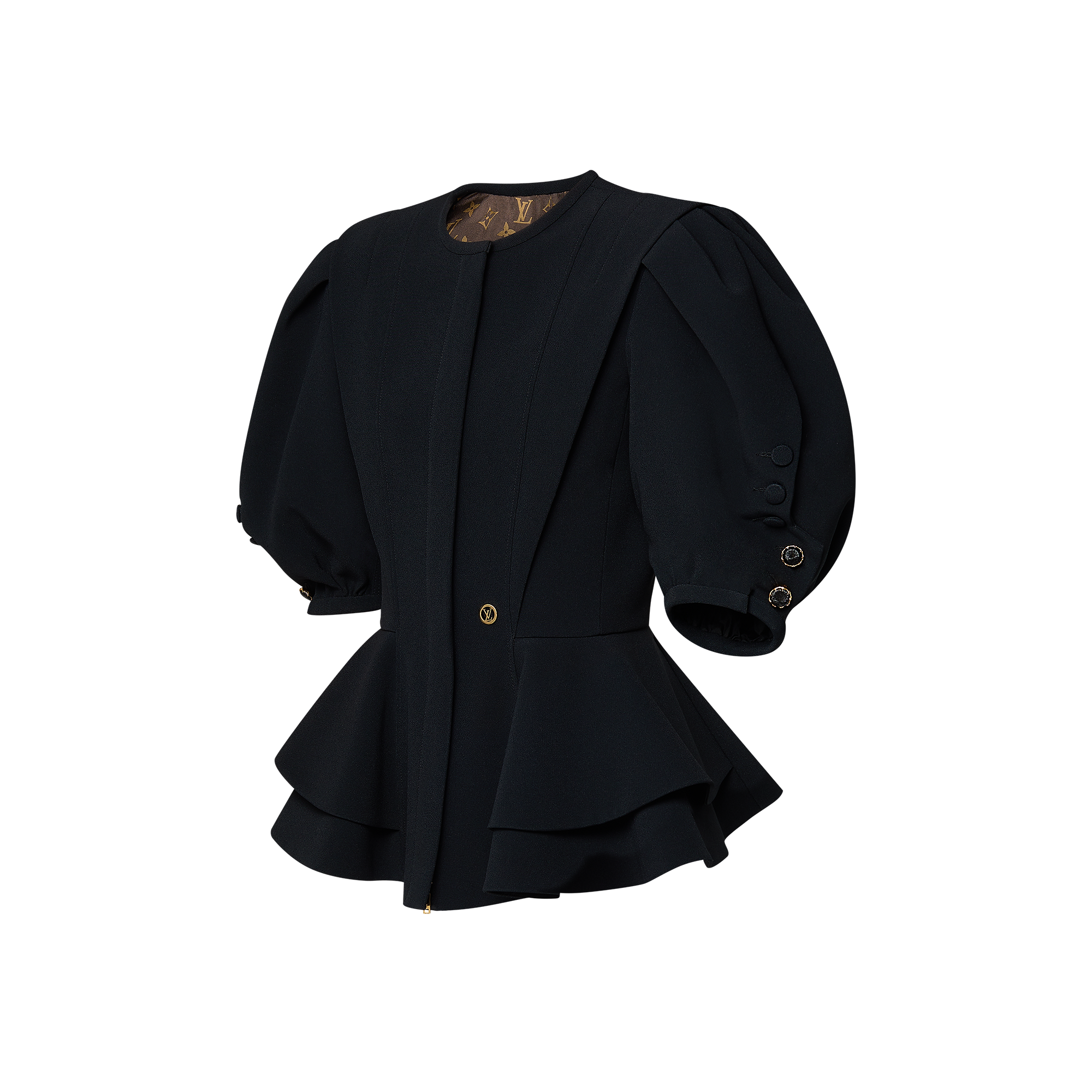 Puff-Sleeve Peplum Jacket