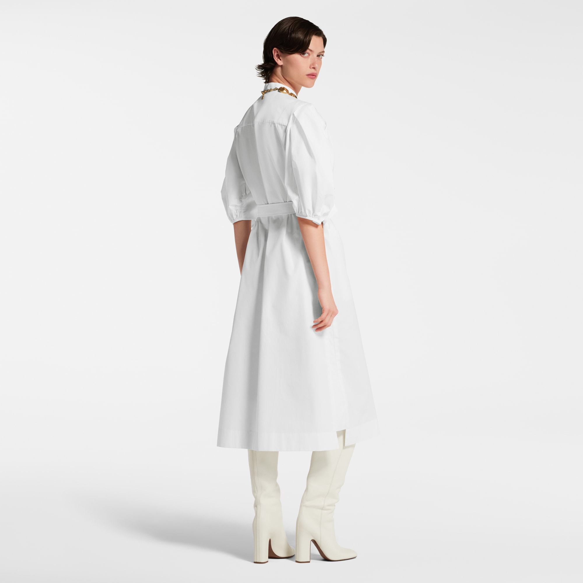  Ready-to-Wear Dresses Puff-Sleeve Shirt Dress | Louis Vuitton ® (Product zoom)