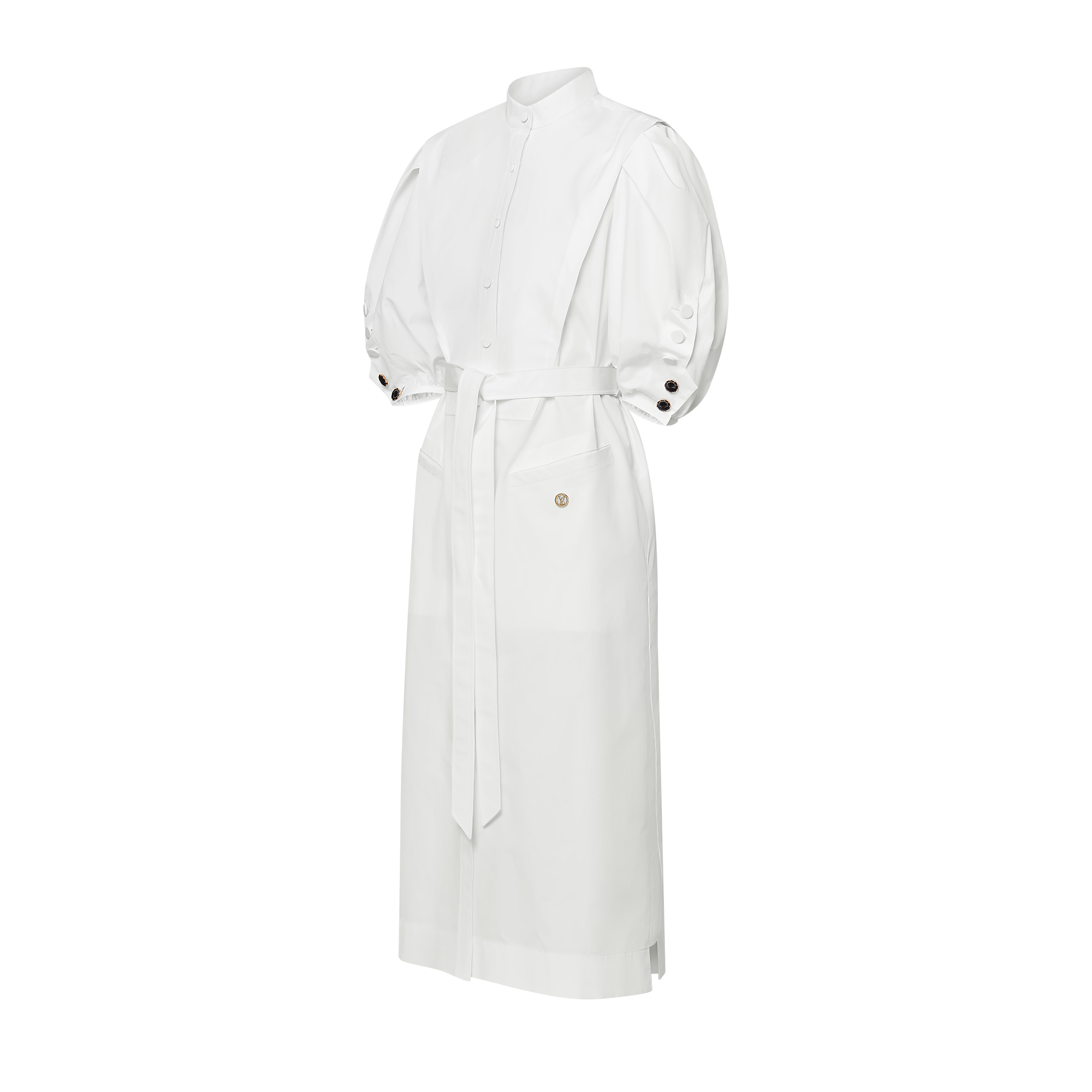 Puff-Sleeve Shirt Dress