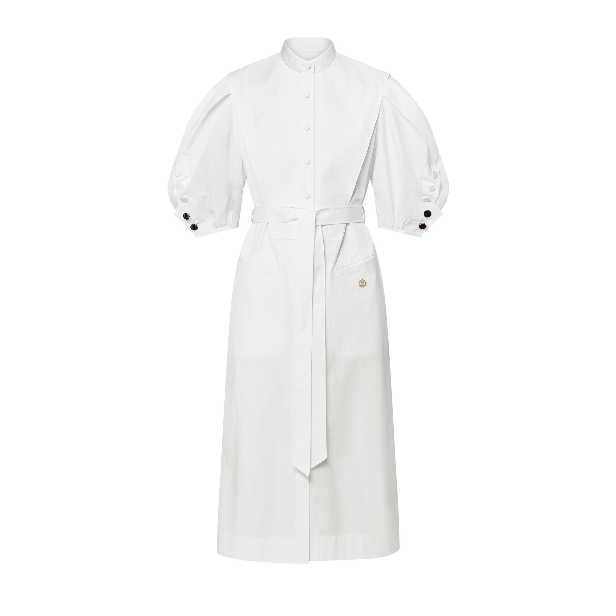 Puff-Sleeve Shirt Dress