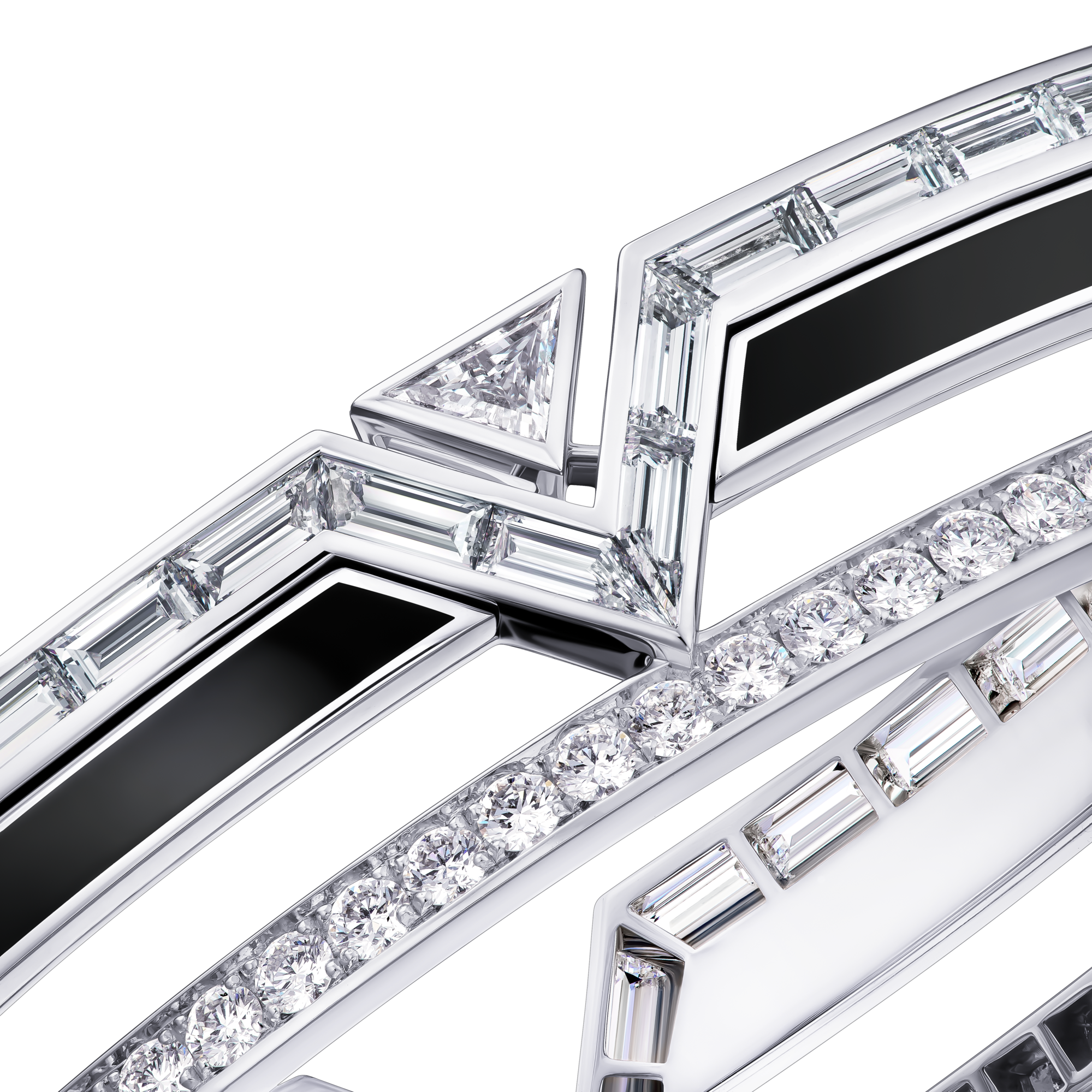  Jewelry Bracelets Pure V Bracelet, White Gold, Black Lacquer and Diamonds | Louis Vuitton ® (Product zoom)