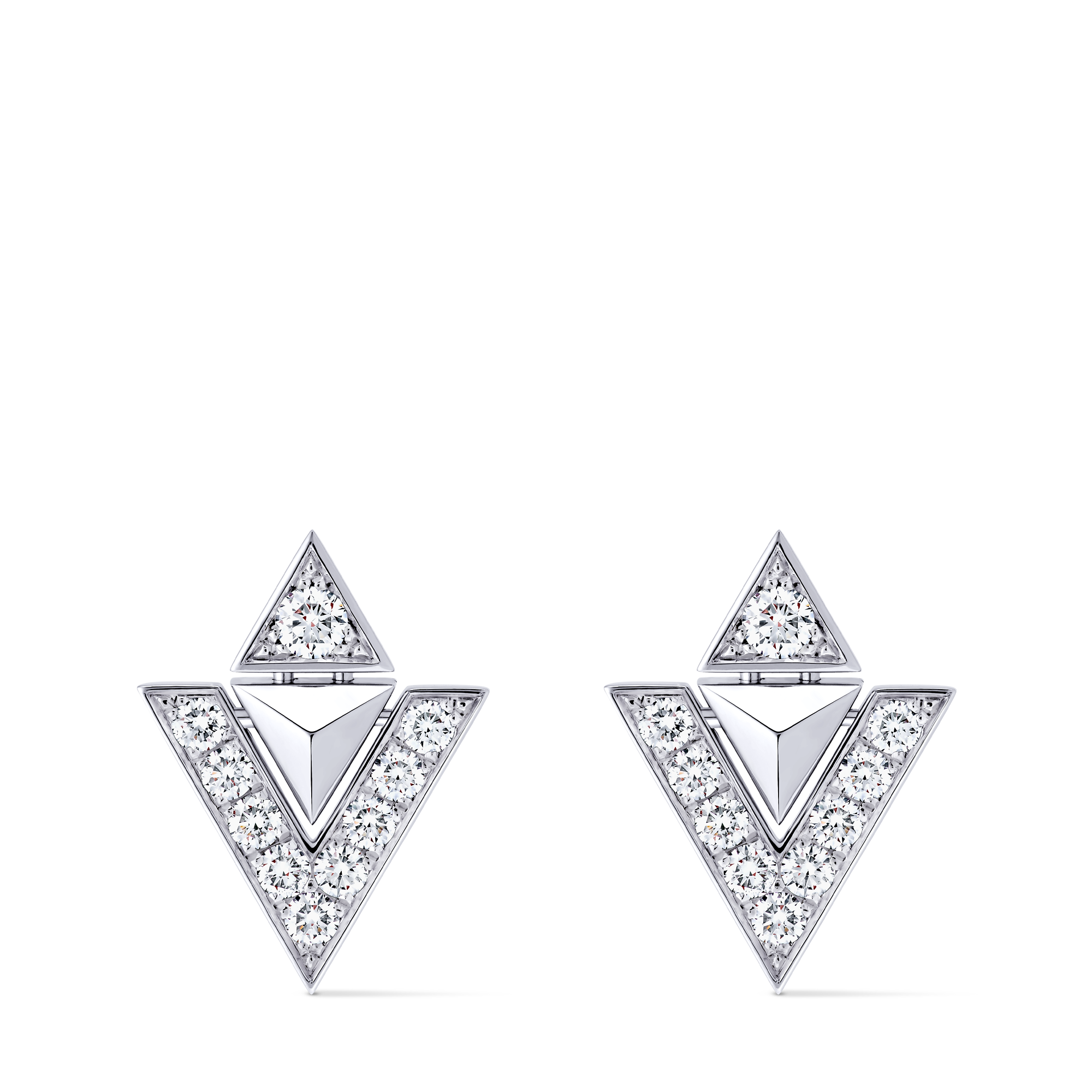 Pure V Earrings, White Gold and Diamonds