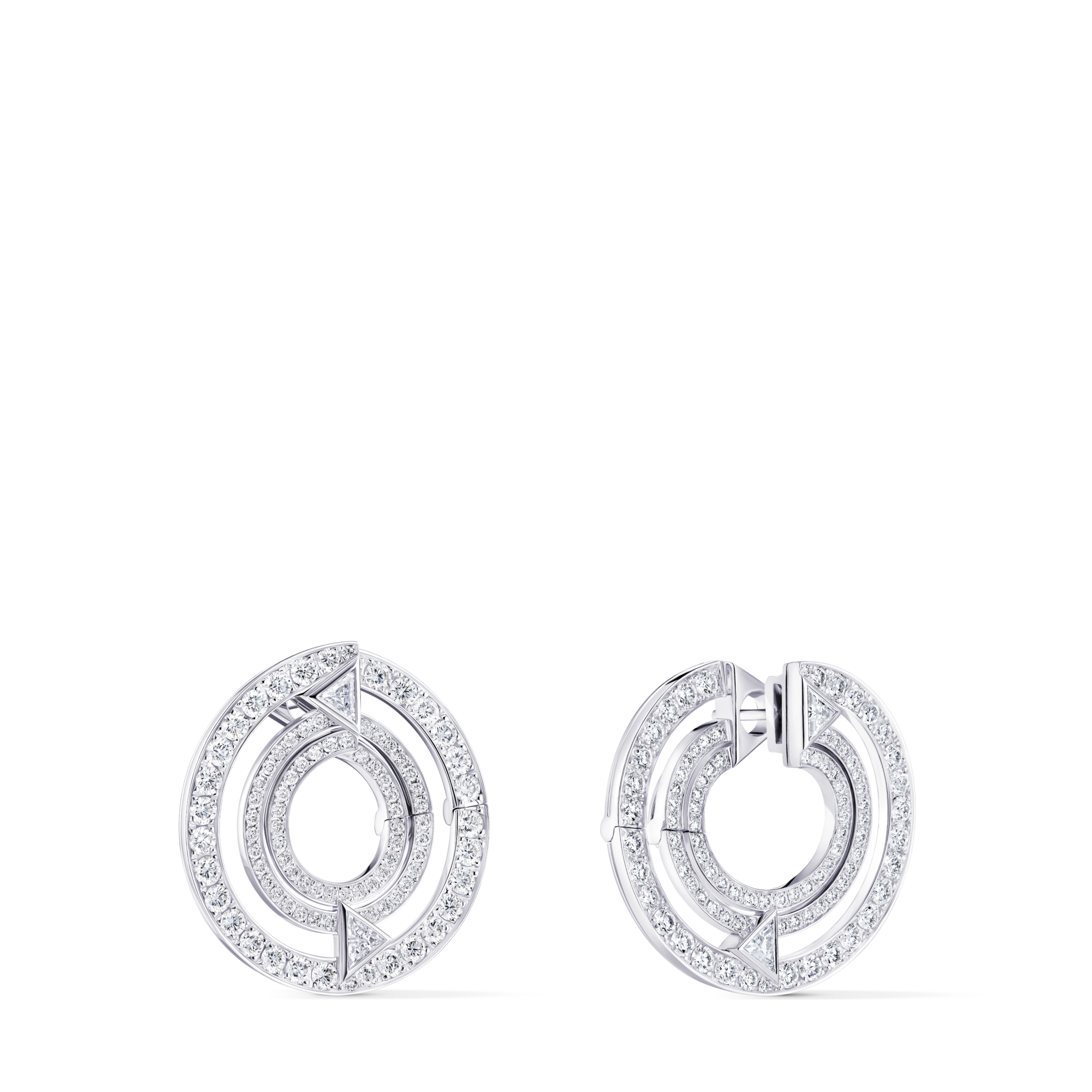  Jewelry Earrings Pure V Hoops, White Gold and Diamonds | Louis Vuitton ® (Product zoom)