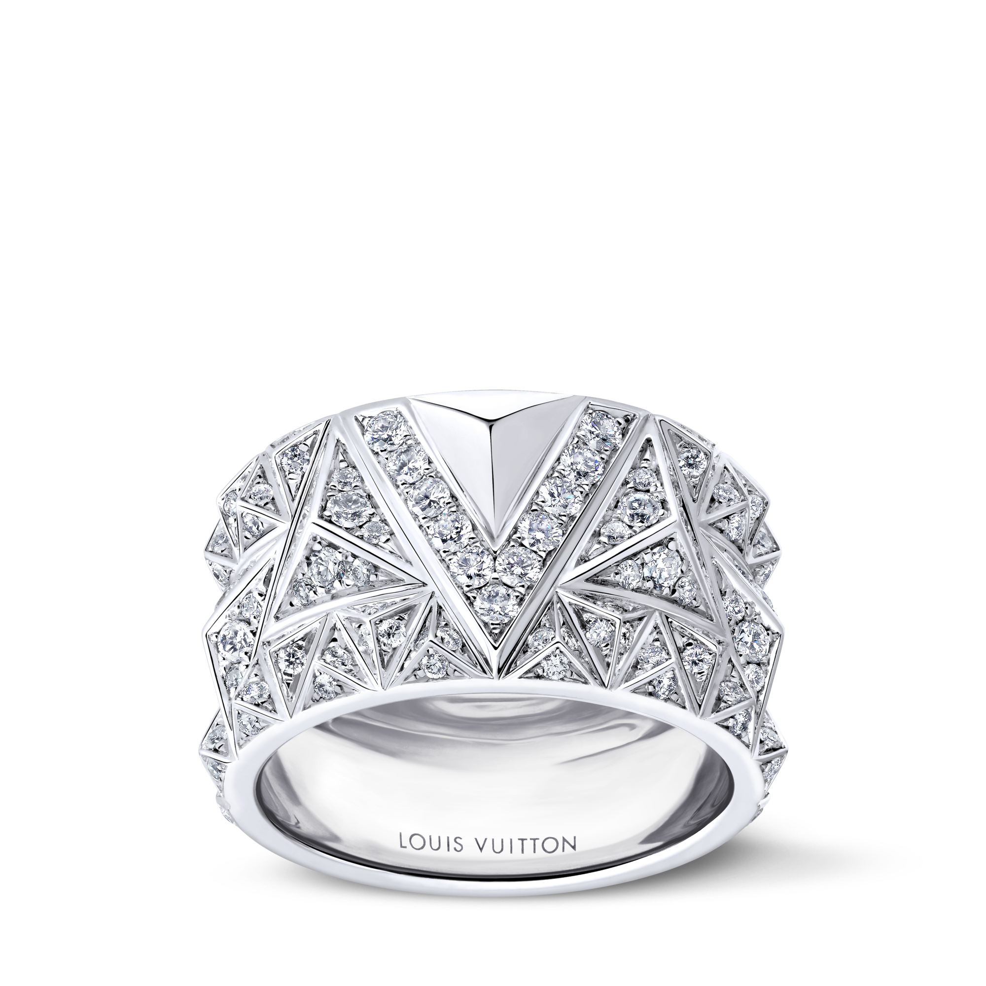  Categories Rings Pure V Ring, White Gold and Diamonds | Louis Vuitton ® (Product zoom)
