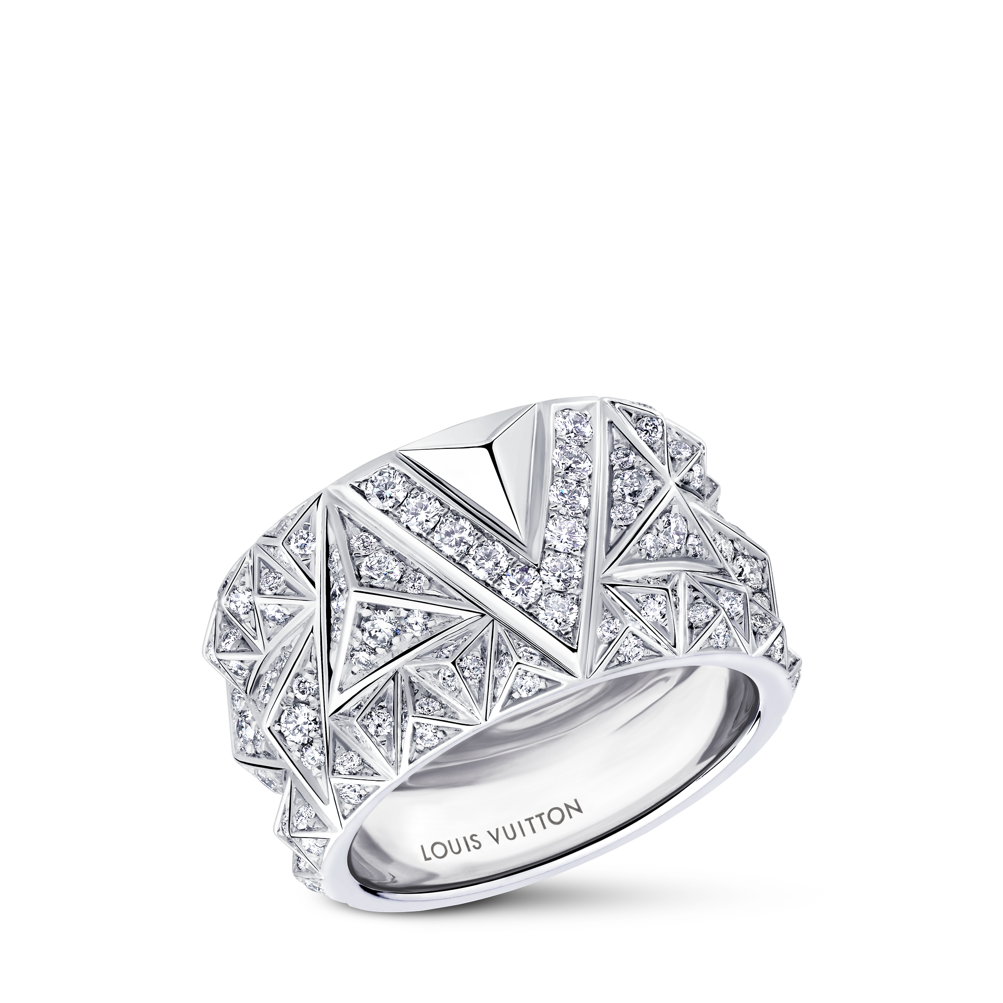 Pure V Ring, White Gold and Diamonds