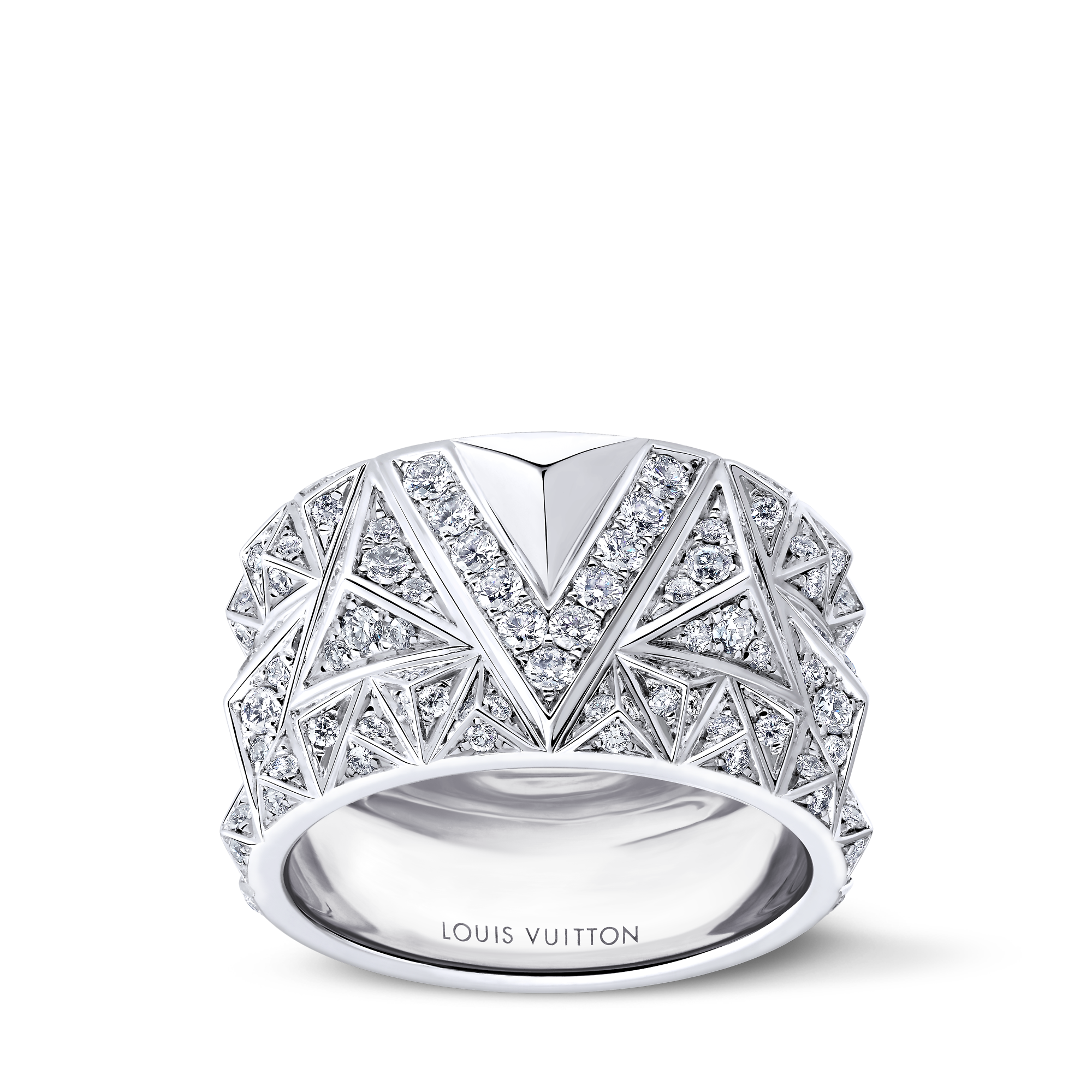 Pure V Ring, White Gold and Diamonds