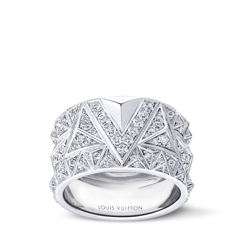 Categories Rings Pure V Ring, White Gold and Diamonds | Louis Vuitton ® (Product zoom)