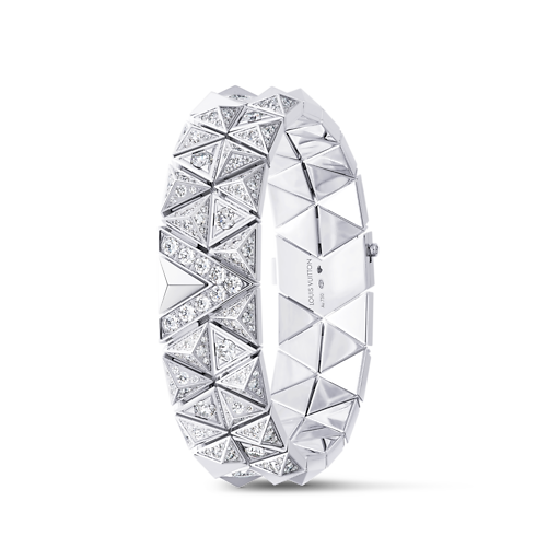 Categories Bracelets Pure V Two-Row Bracelet, White Gold and Diamonds | Louis Vuitton ® (Product zoom)