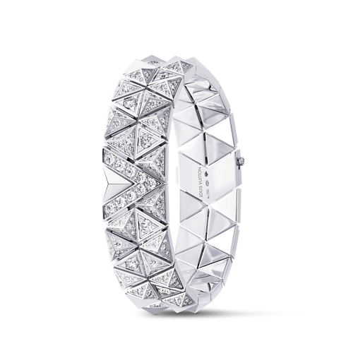 Categories Bracelets Pure V Two-Row Bracelet, White Gold and Diamonds | Louis Vuitton ® (Product zoom)