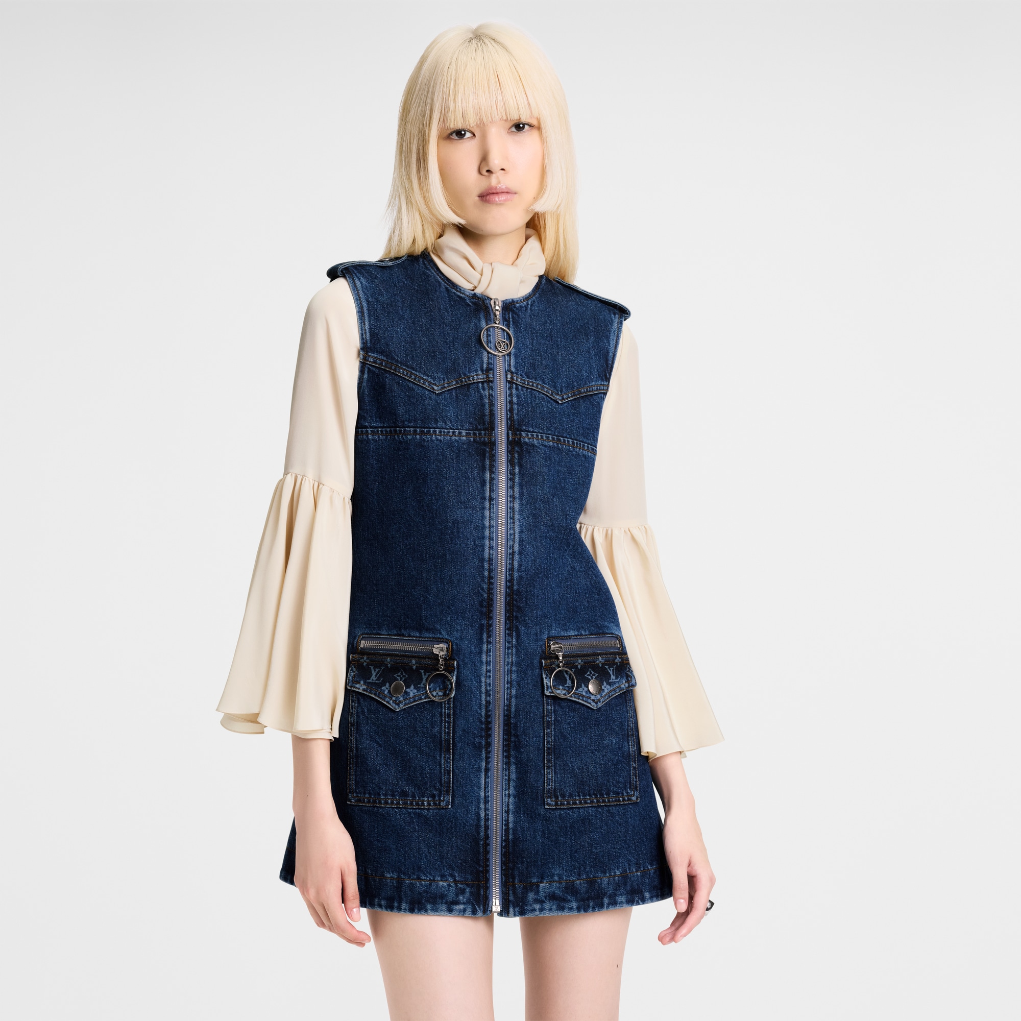  Ready-to-Wear Dresses Raw Denim Zip-Up Dress | Louis Vuitton ® (Product zoom)