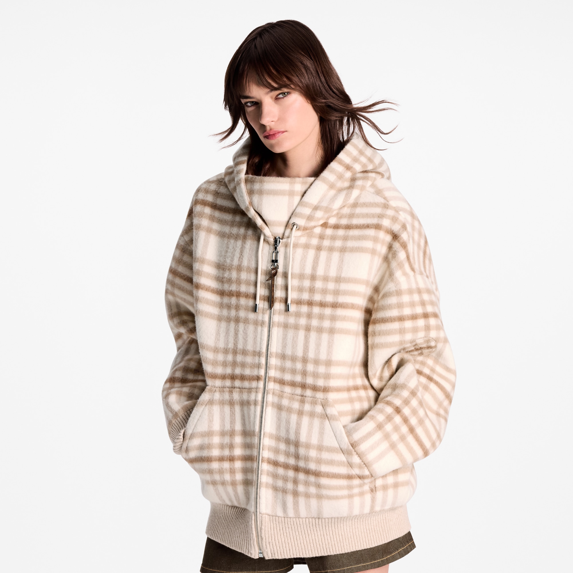  Ready-to-Wear Coats and Jackets Reversible Plaid Hoodie | Louis Vuitton ® (Product zoom)