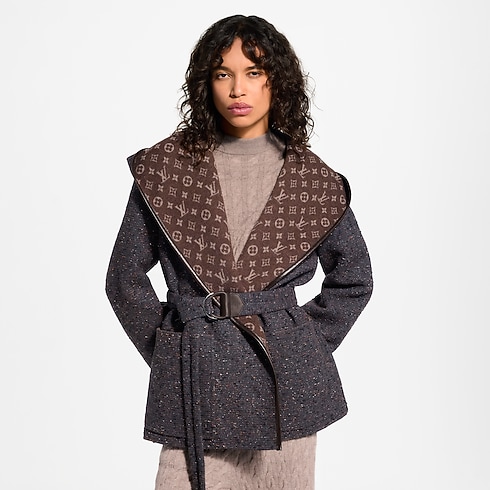 Ready-to-Wear Coats and Jackets Reversible Short Hooded Wrap Coat | Louis Vuitton ® (Product zoom)