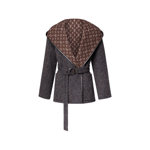 Ready-to-Wear Coats and Jackets Reversible Short Hooded Wrap Coat | Louis Vuitton ® (Product zoom)