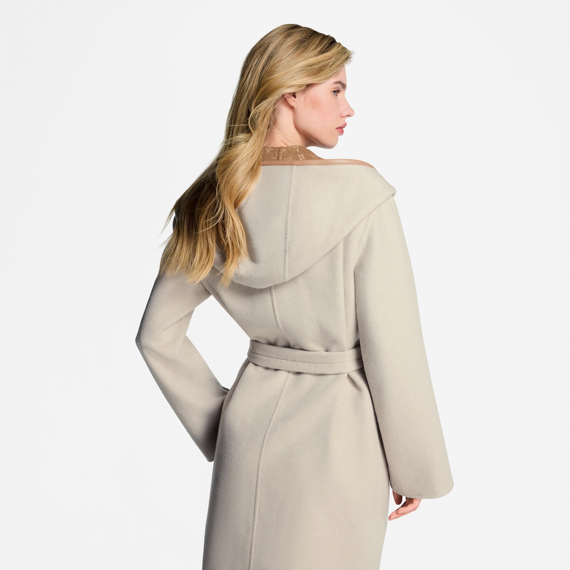 Reversible Signature Hooded Wrap Coat