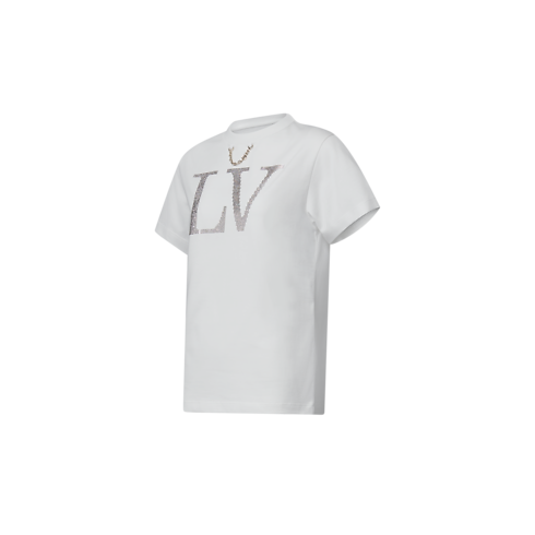 Ready-to-Wear Tops Rhinestone Signature T-Shirt | Louis Vuitton ® (Product zoom)