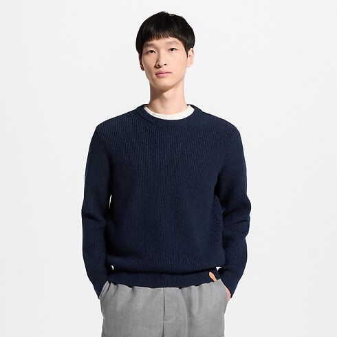 Ready-to-Wear All Ready-to-Wear Ribbed Cashmere Long-Sleeved Crewneck | Louis Vuitton ® (Product zoom)