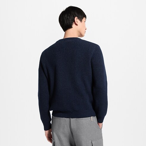 Ready-to-Wear All Ready-to-Wear Ribbed Cashmere Long-Sleeved Crewneck | Louis Vuitton ® (Product zoom)