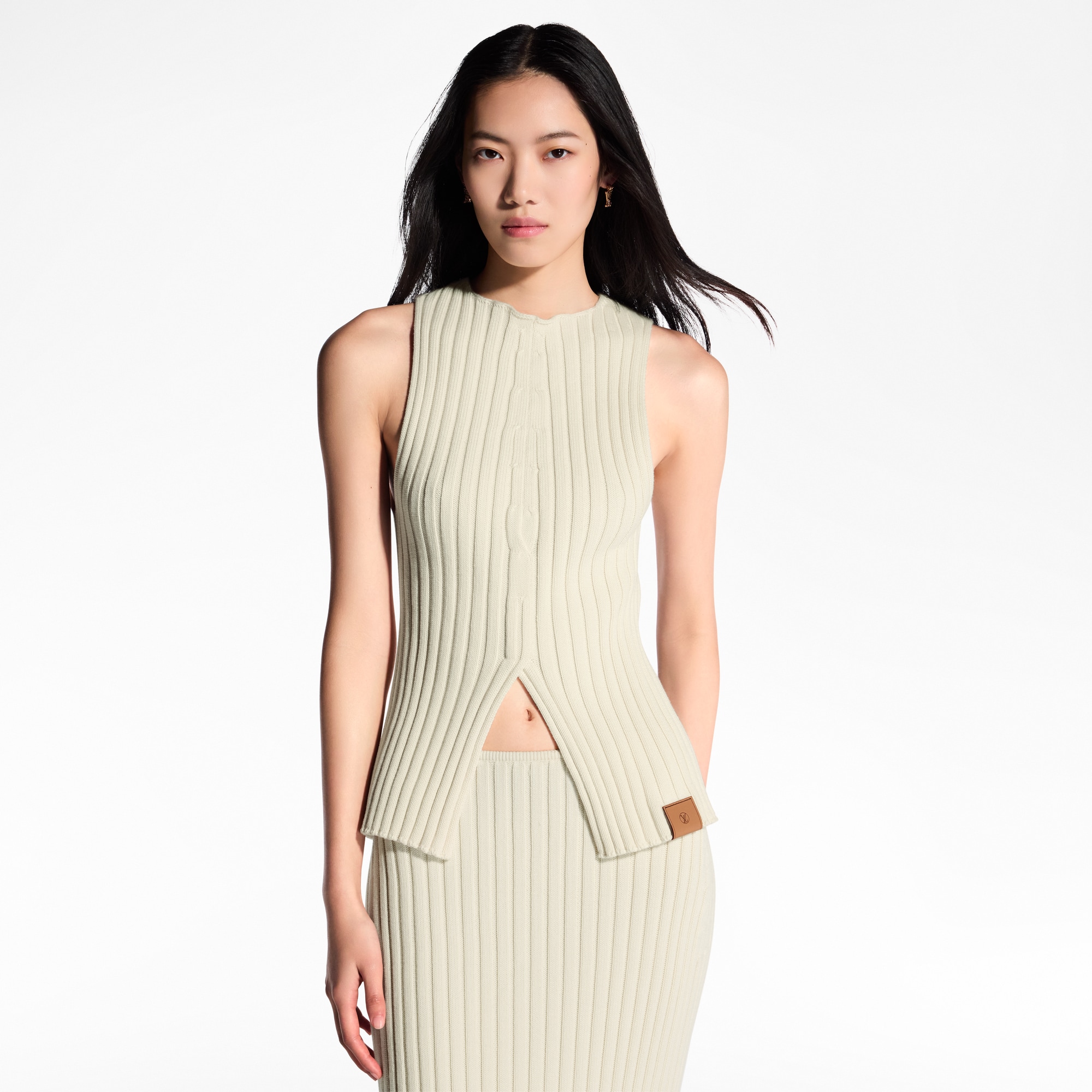 Ready-to-Wear Tops Ribbed Knit Slit Top | Louis Vuitton ® (Product zoom)