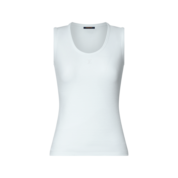 Louis Vuitton white ribbed tank top