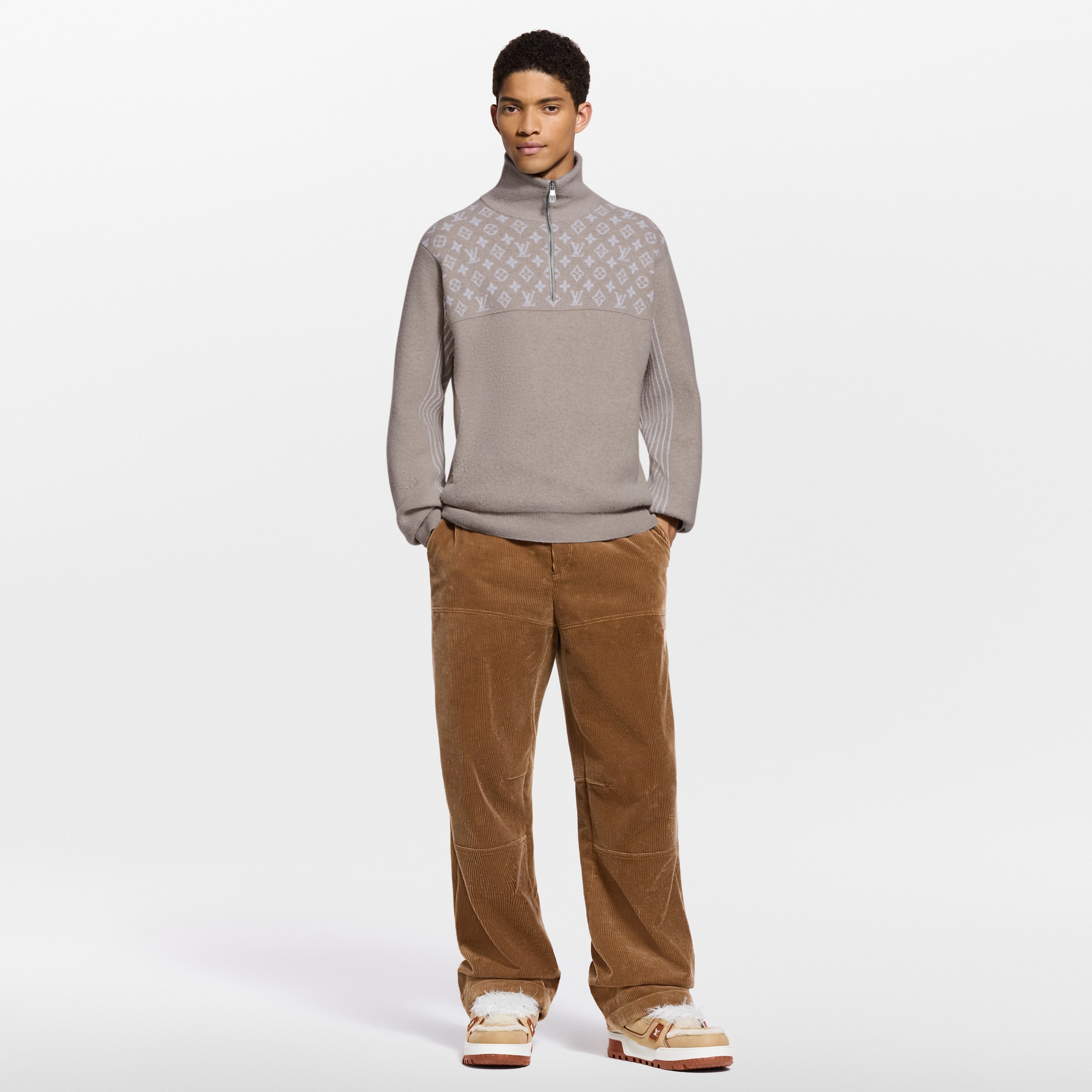  For Men LV Ski Ribbed Wool Half-Zip Pullover | Louis Vuitton ® (Product zoom)