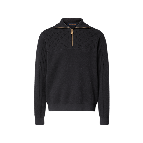 For Men LV Ski Ribbed Wool Half-Zip Pullover | Louis Vuitton ® (Product zoom)