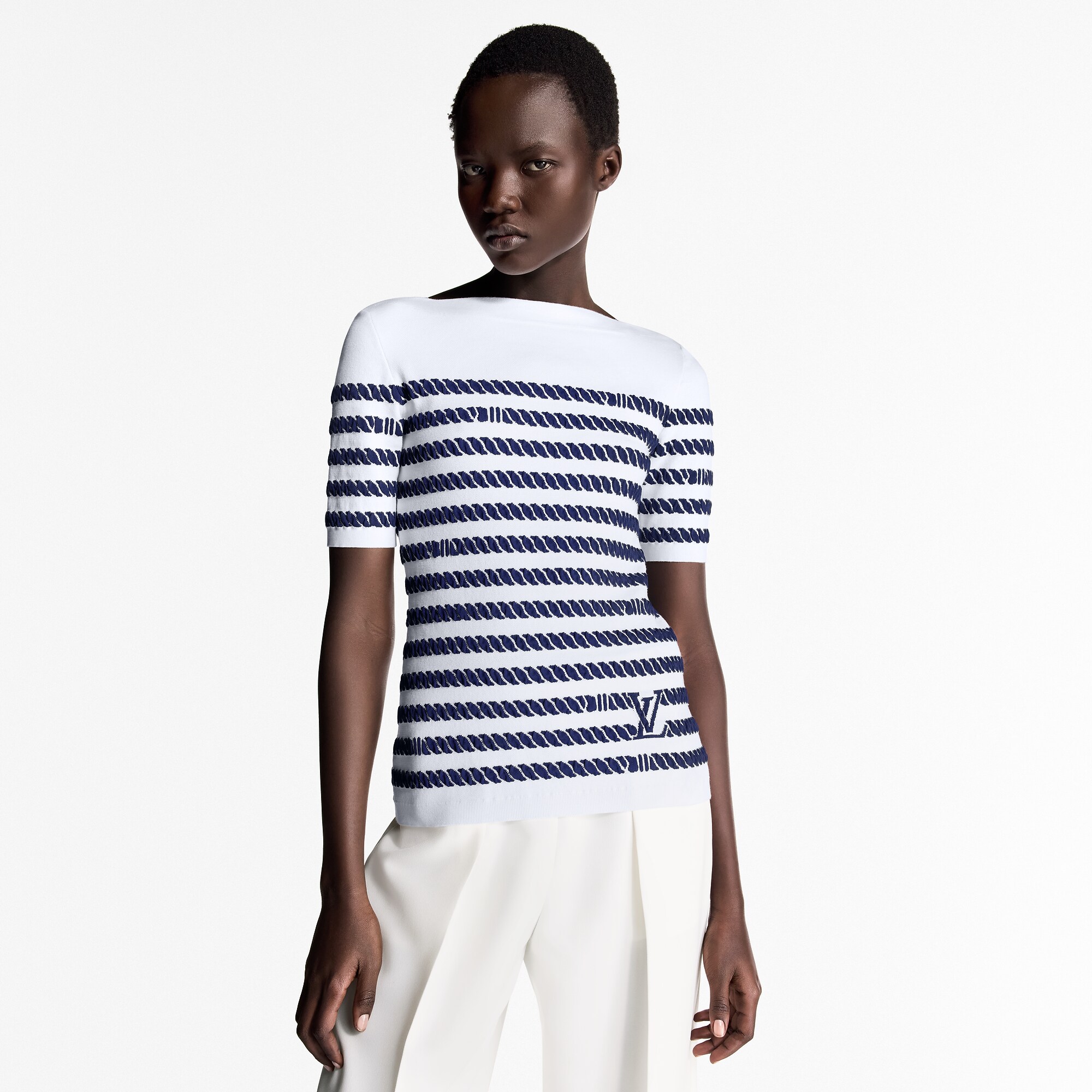 Rope Stripes Knit Top
