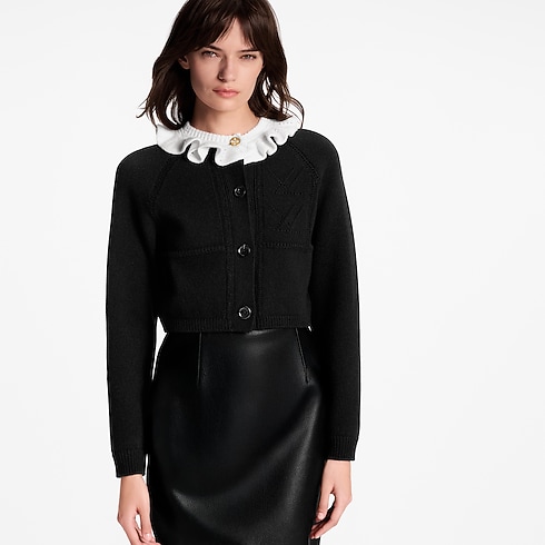 Ready-to-Wear Knitwear Ruffle Collar Cardigan | Louis Vuitton ® (Product zoom)