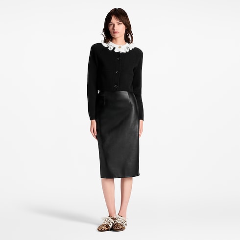 Ready-to-Wear Knitwear Ruffle Collar Cardigan | Louis Vuitton ® (Product zoom)