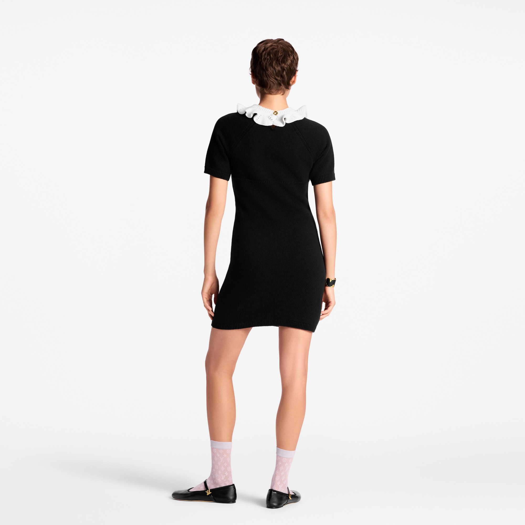  Ready-to-Wear Dresses Ruffle Collar Knit Dress
 | Louis Vuitton ® (Product zoom)