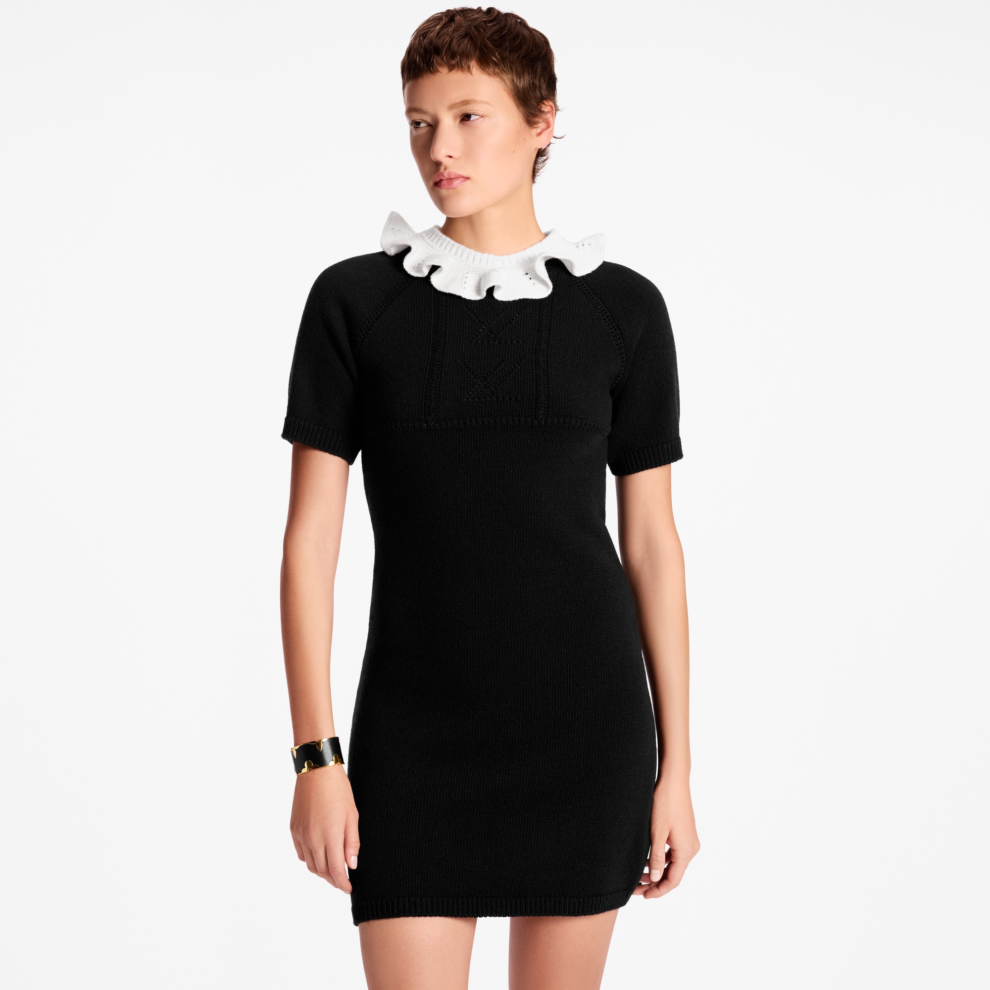  Ready-to-Wear Dresses Ruffle Collar Knit Dress
 | Louis Vuitton ® (Product zoom)