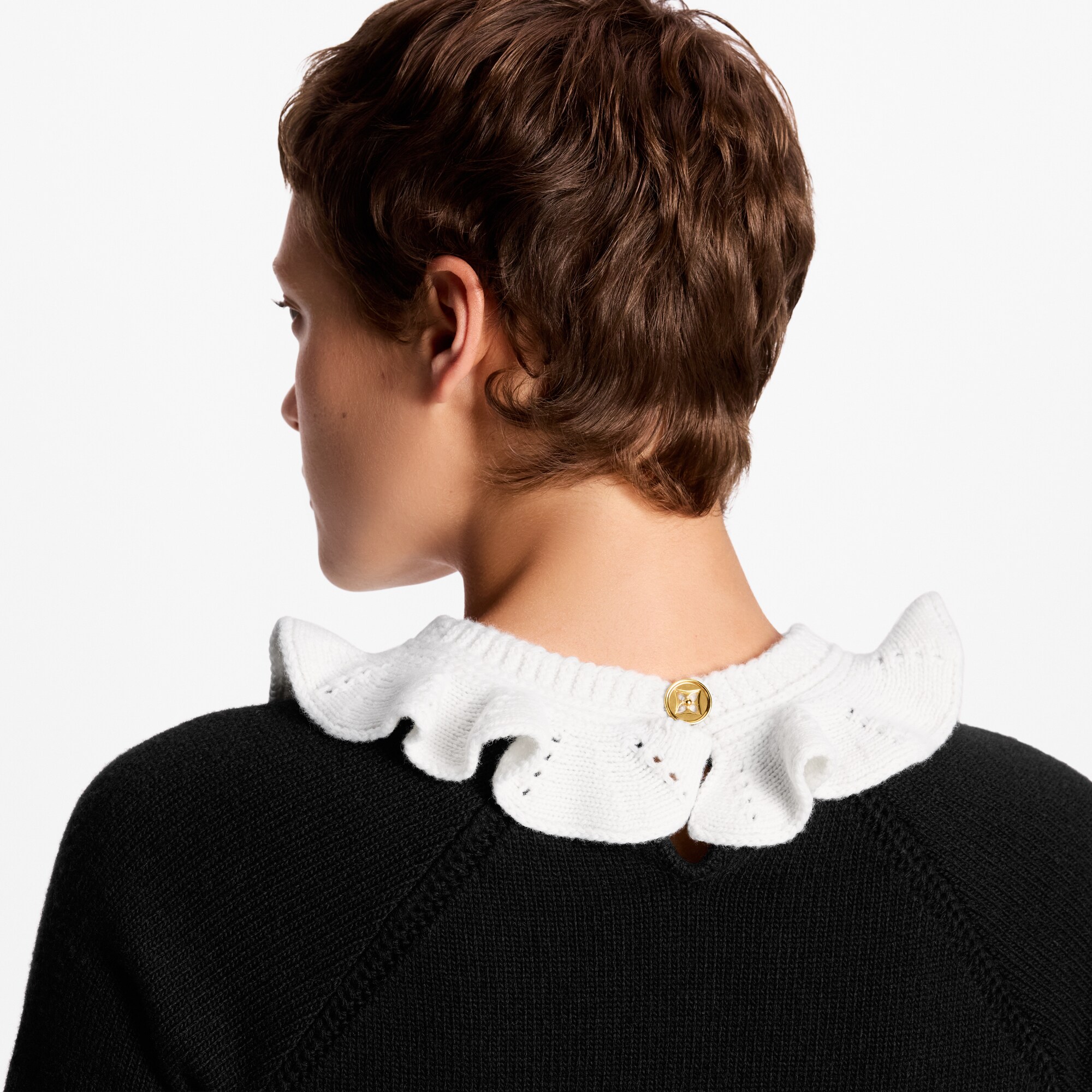  Ready-to-Wear Dresses Ruffle Collar Knit Dress
 | Louis Vuitton ® (Product zoom)