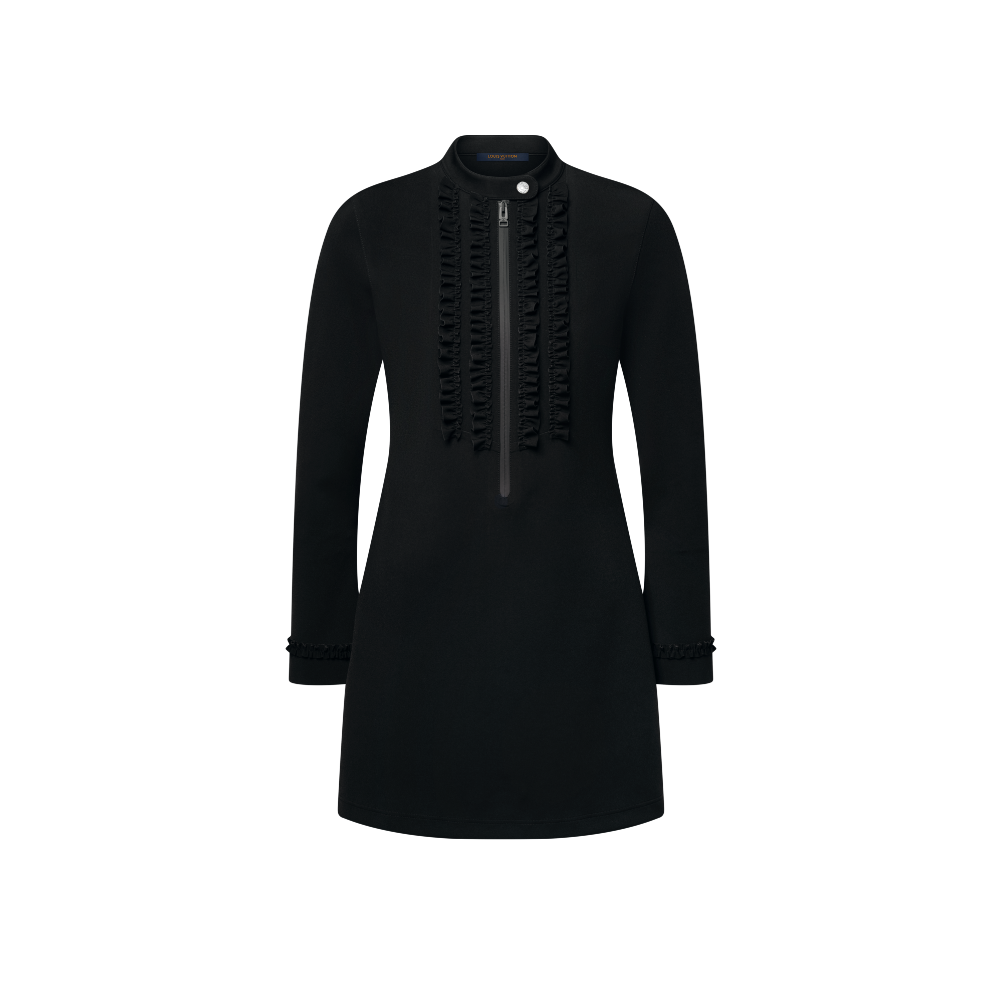  Ready-to-Wear Dresses Ruffle Trim Long-Sleeved Technical Jersey Dress | Louis Vuitton ® (Product zoom)