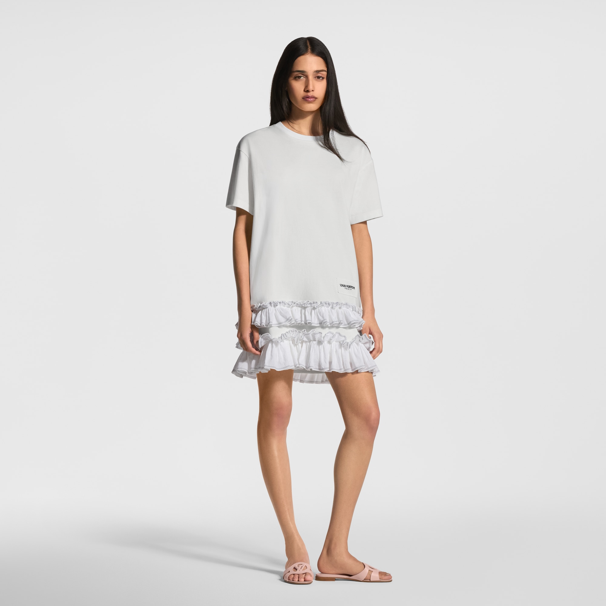 Ruffle Trim T-Shirt Dress